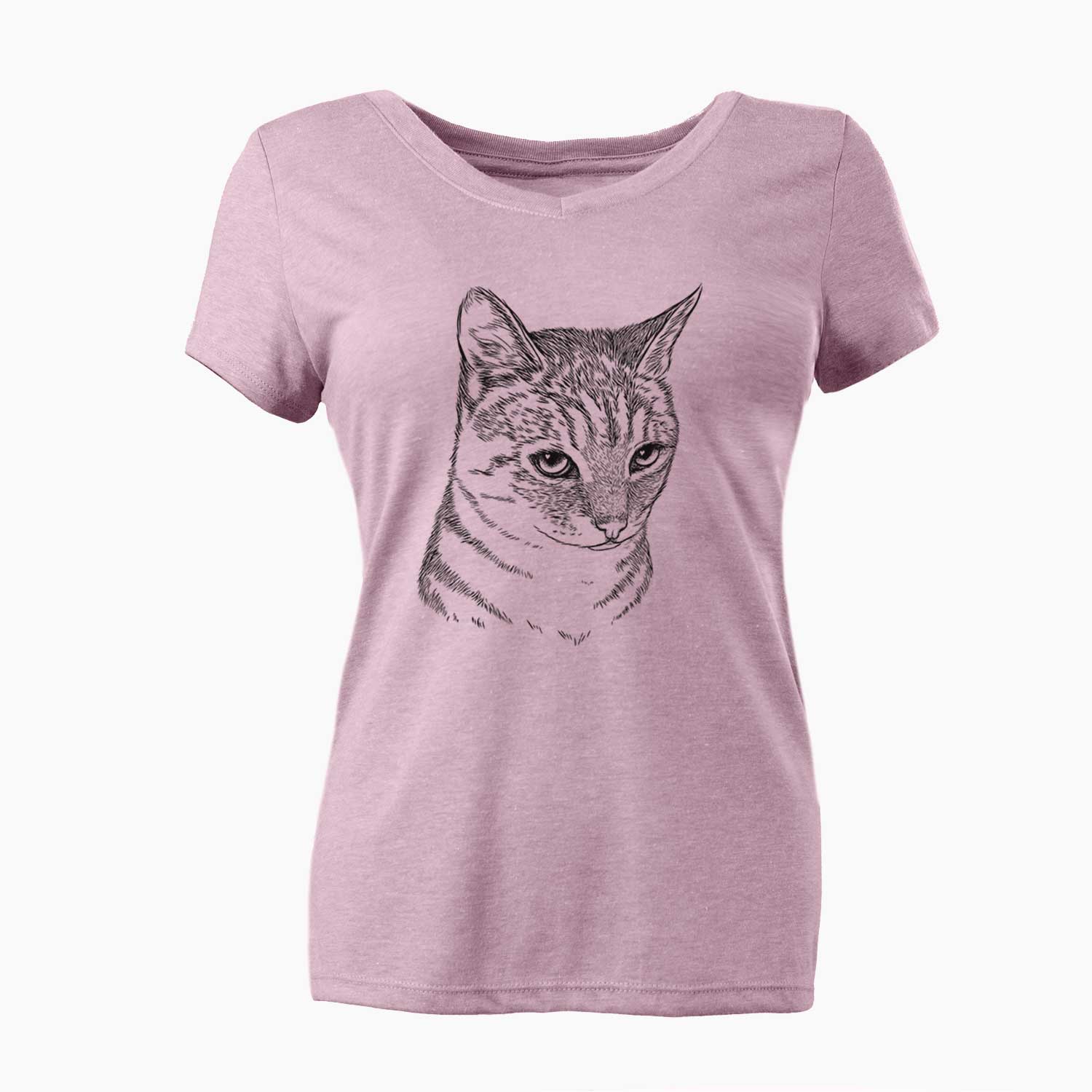 Bare Dora the Tabby Cat - Women's V-neck Shirt