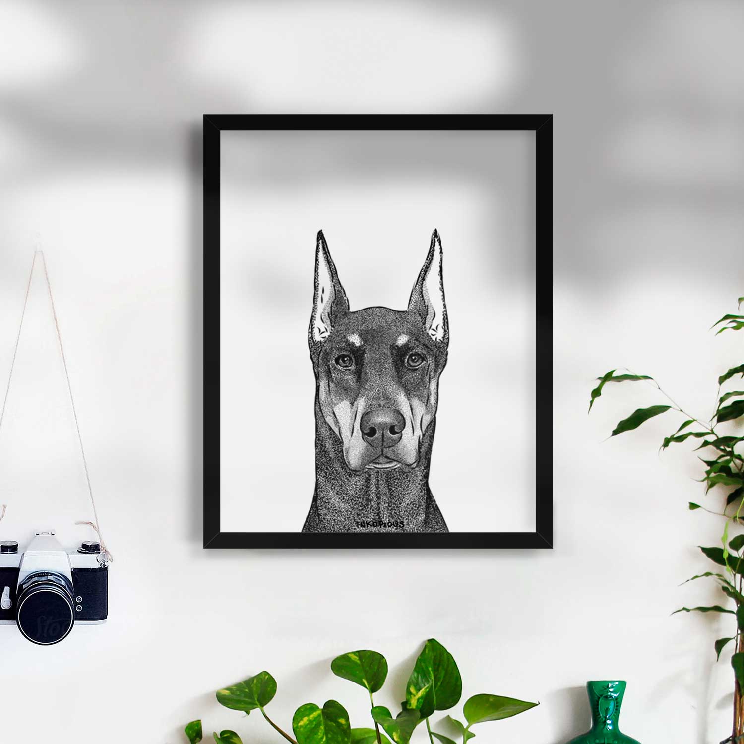 Drake the Doberman Pinscher Art Print
