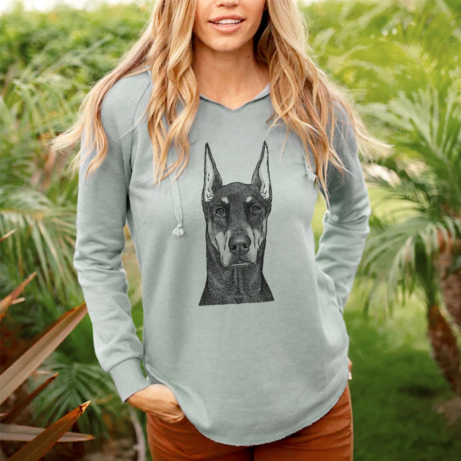 Bare Drake the Doberman Pinscher - Cali Wave Hooded Sweatshirt