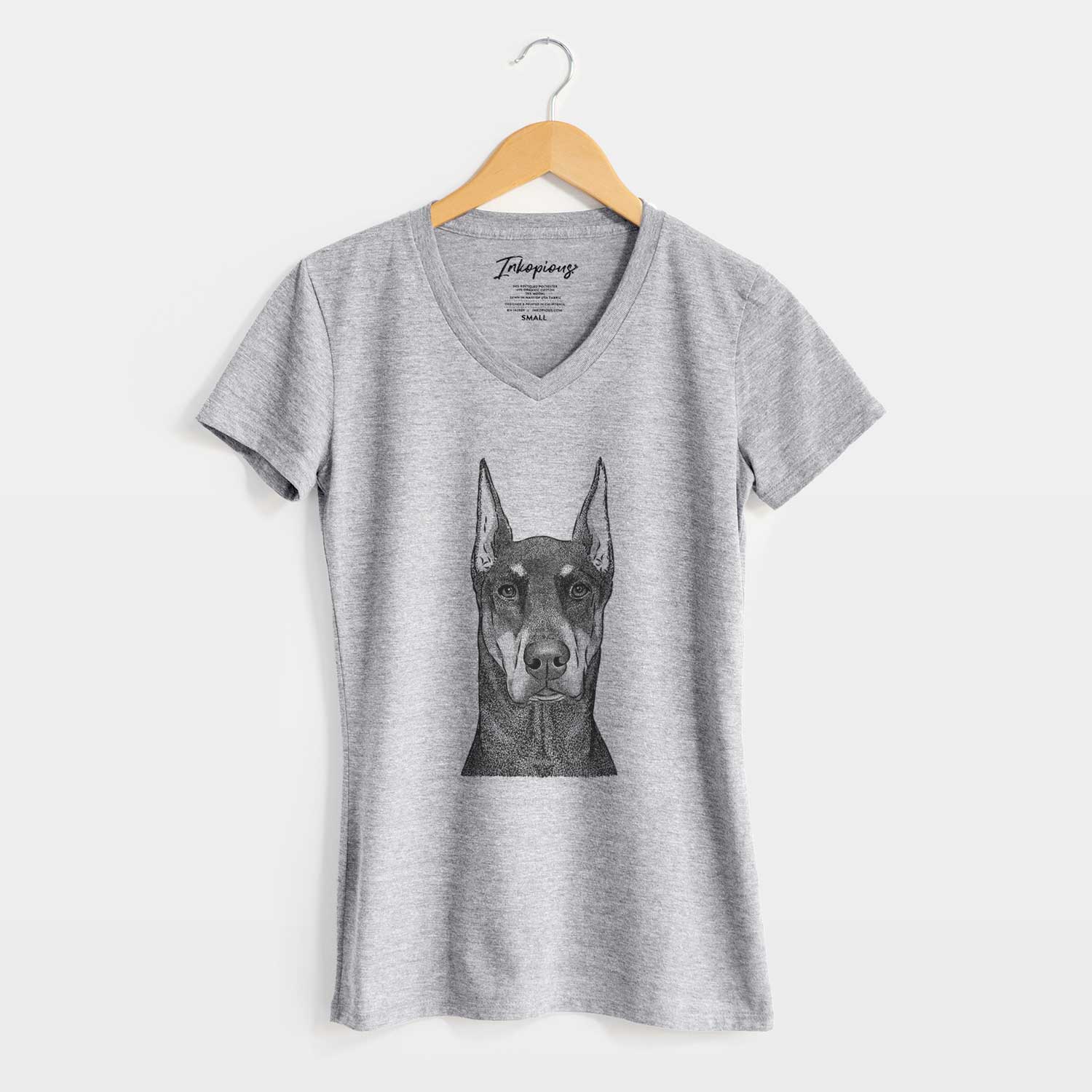 Bare Drake the Doberman Pinscher - Women's V-neck Shirt