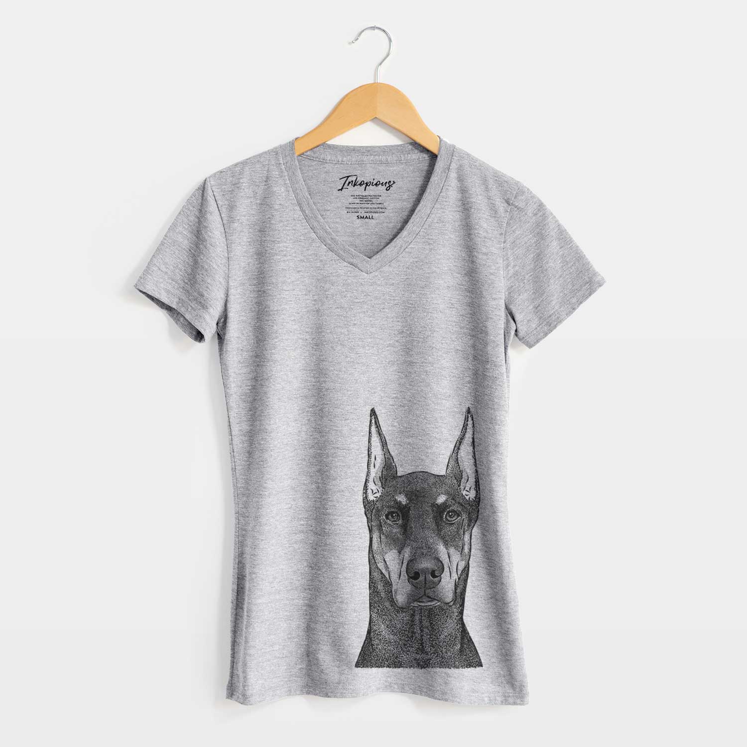 Bare Drake the Doberman Pinscher - Women's V-neck Shirt