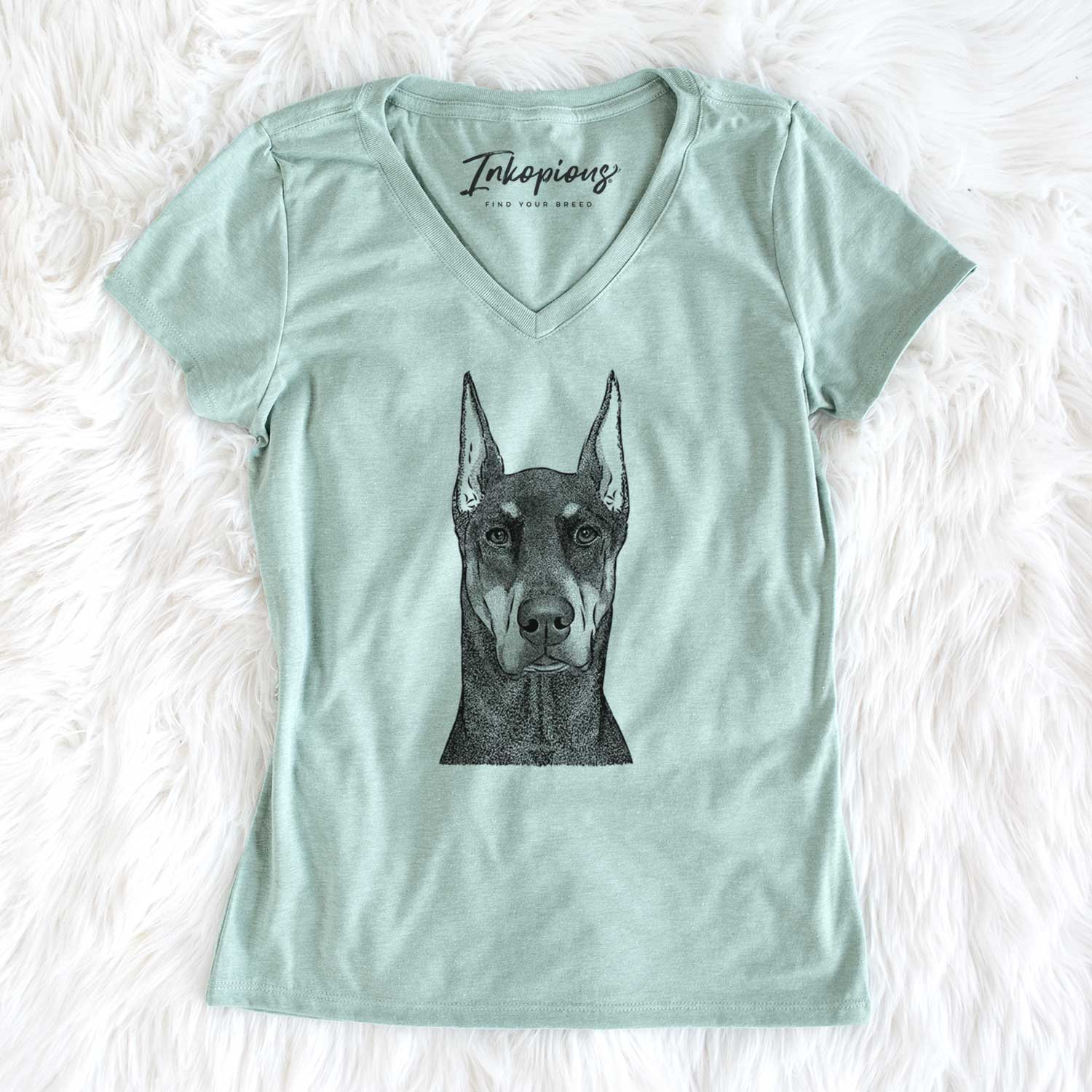 Bare Drake the Doberman Pinscher - Women's V-neck Shirt