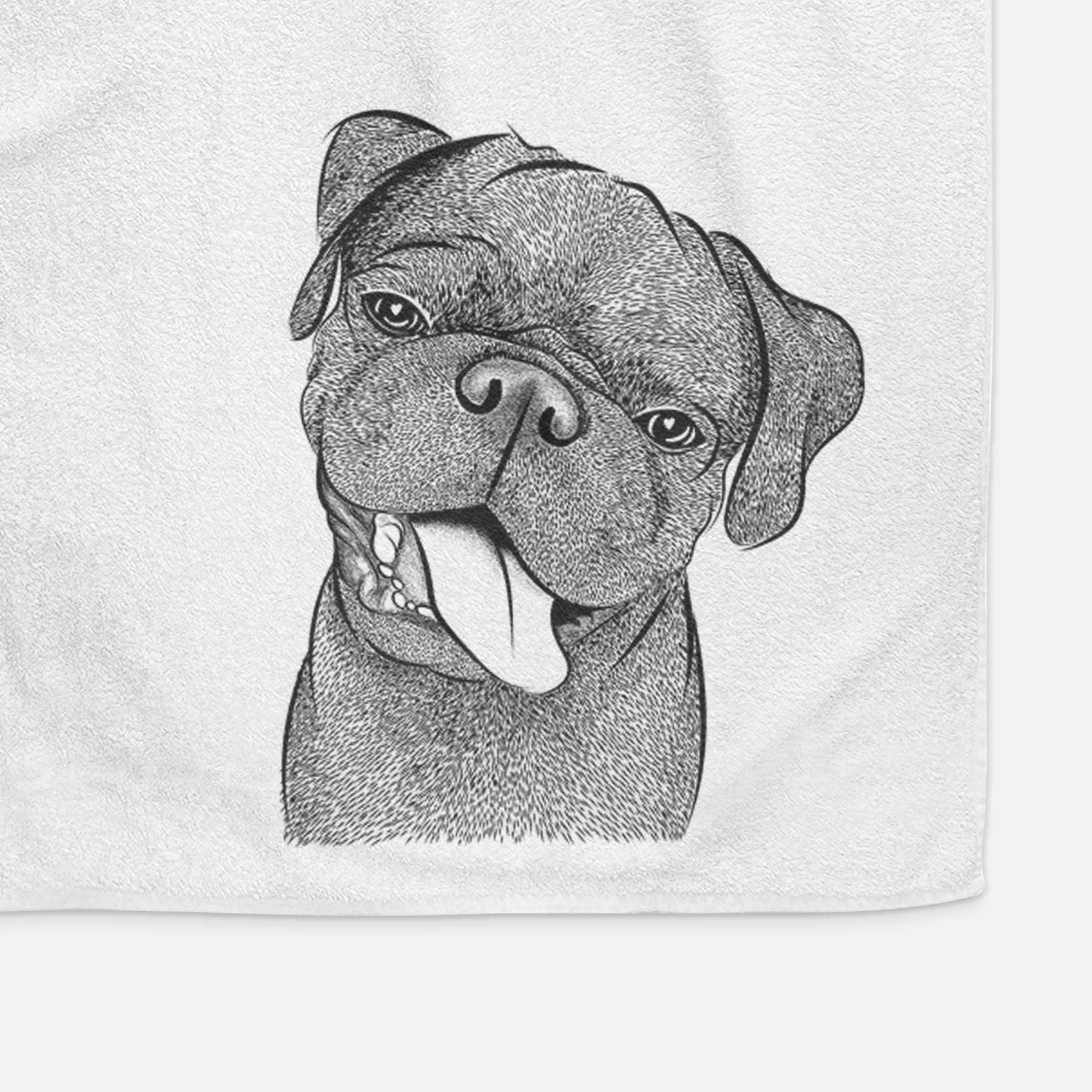 Dudley Danger the Pug Decorative Hand Towel