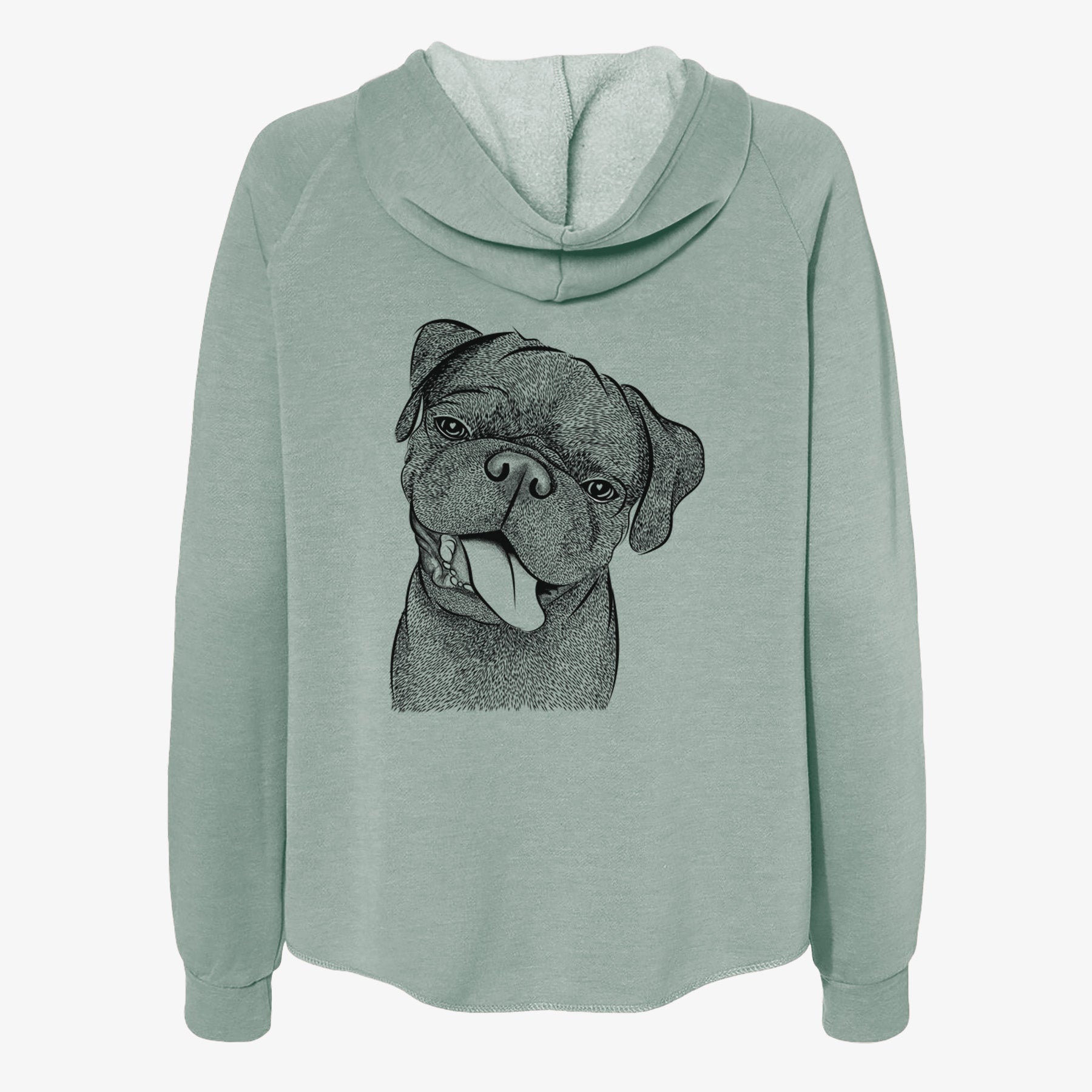 Dudley Danger the Pug - Women's Cali Wave Zip-Up Sweatshirt