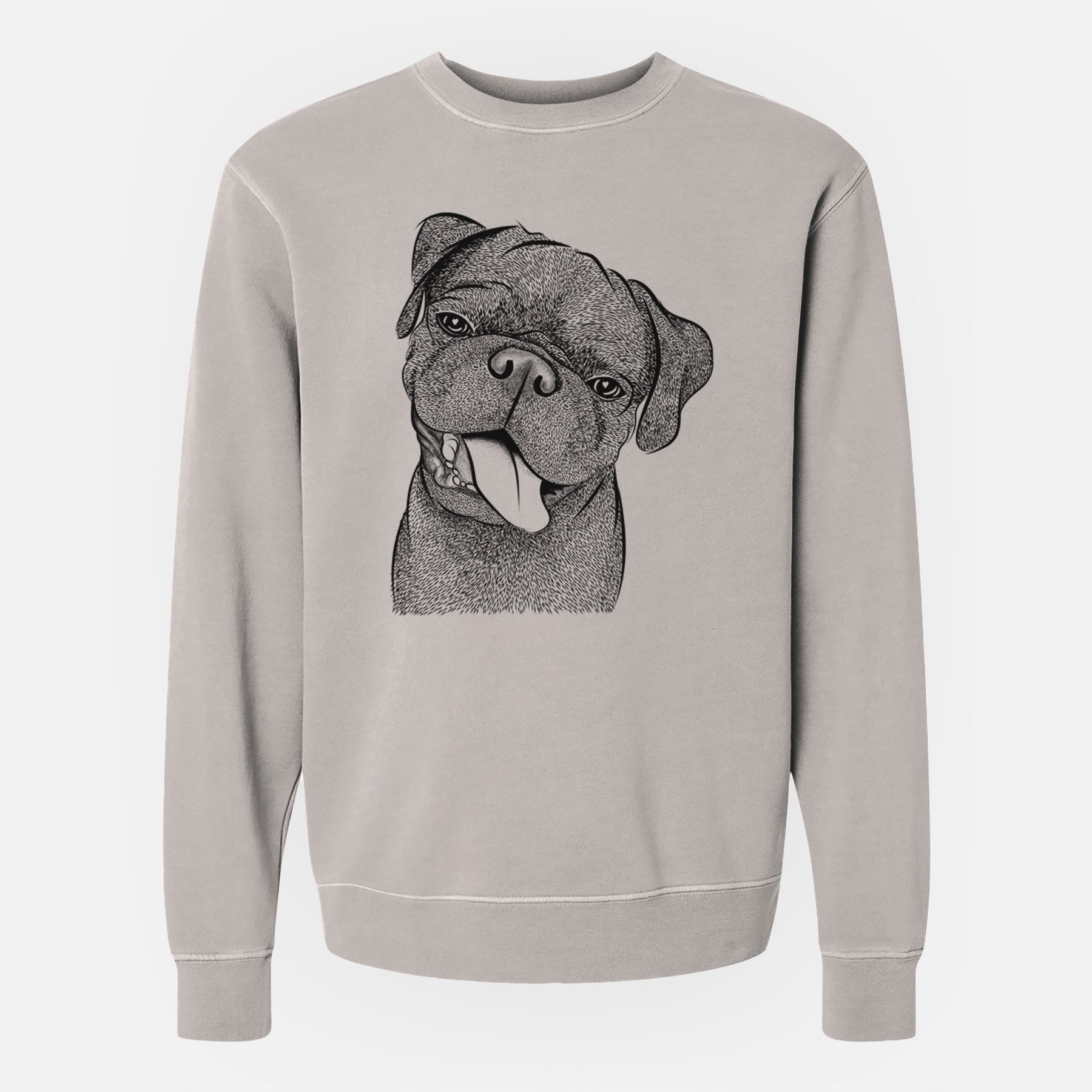 Bare Dudley Danger the Pug - Unisex Pigment Dyed Crew Sweatshirt