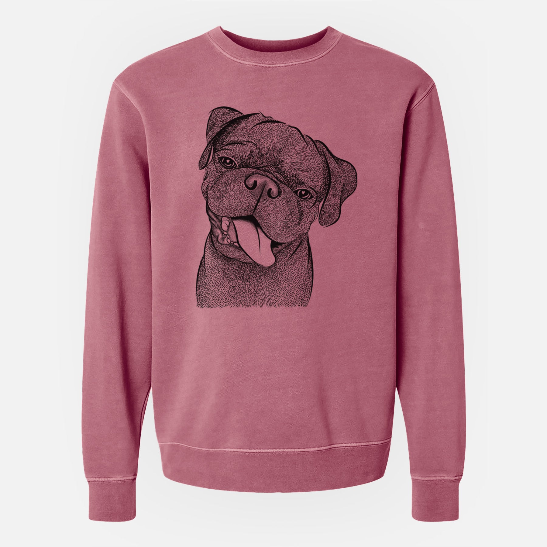 Bare Dudley Danger the Pug - Unisex Pigment Dyed Crew Sweatshirt