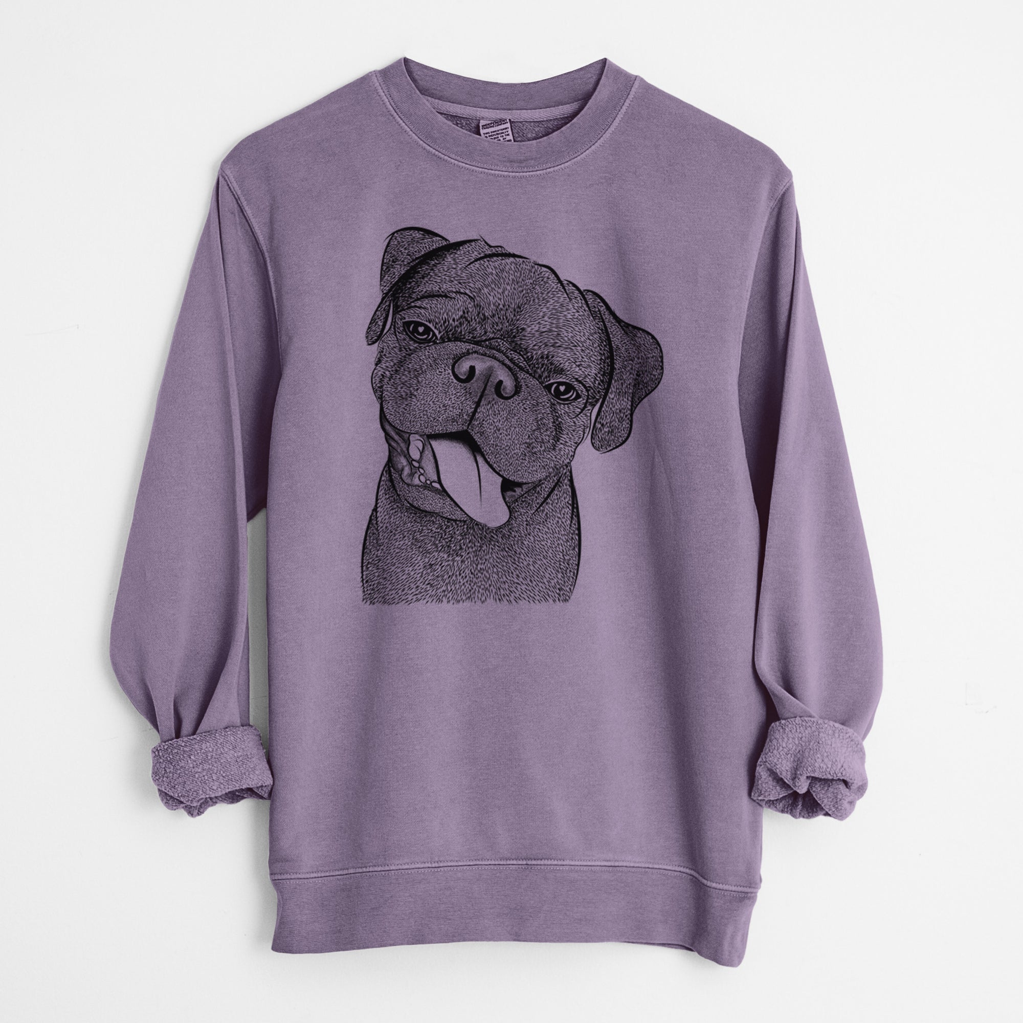 Bare Dudley Danger the Pug - Unisex Pigment Dyed Crew Sweatshirt