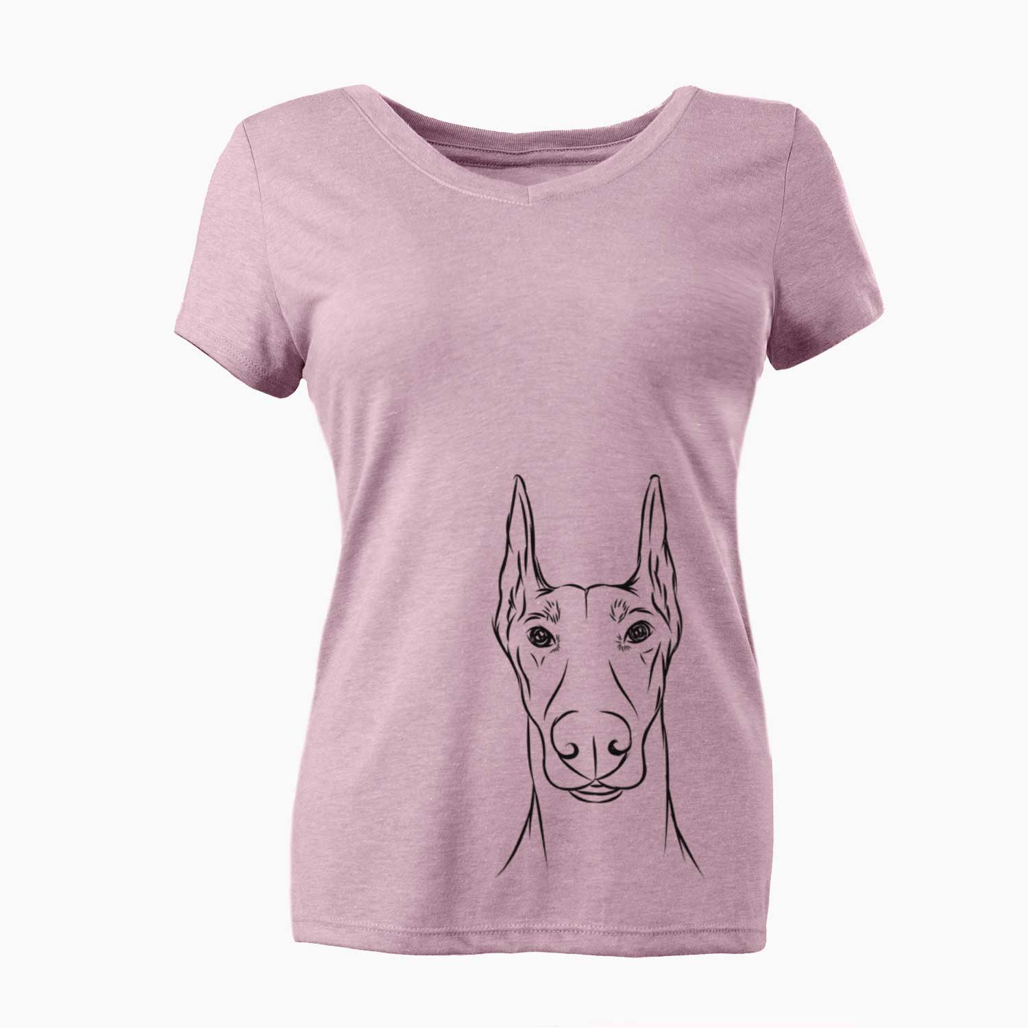 Bare Duke the Doberman Pinscher - Women's V-neck Shirt