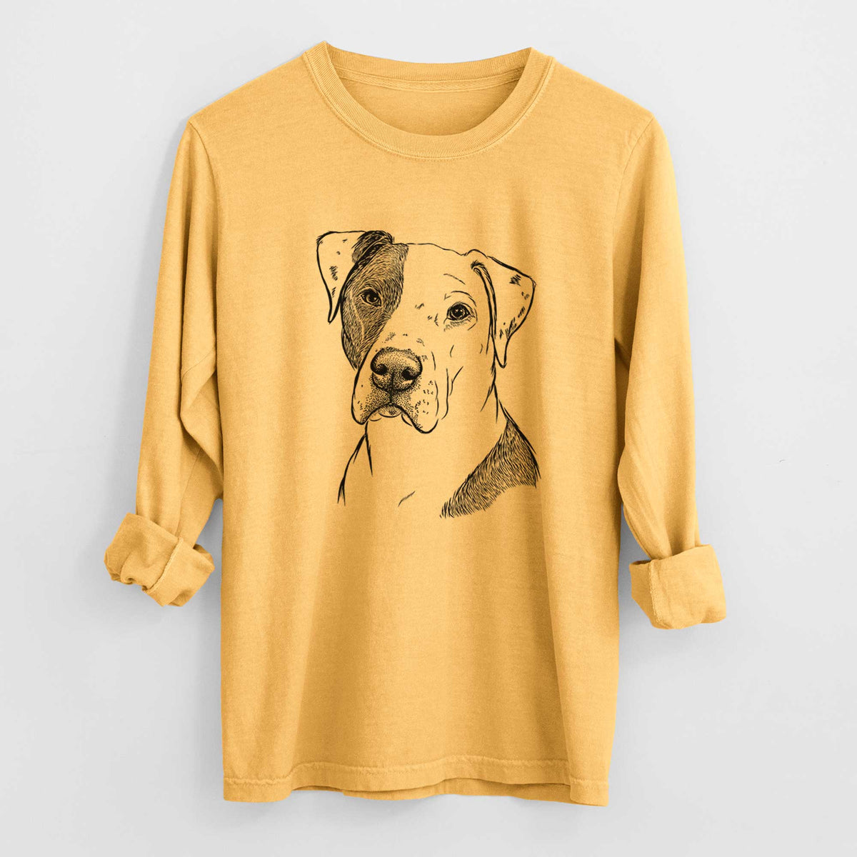 Bare Duke the American Staffordshire Terrier Mix - Heavyweight 100% Cotton Long Sleeve