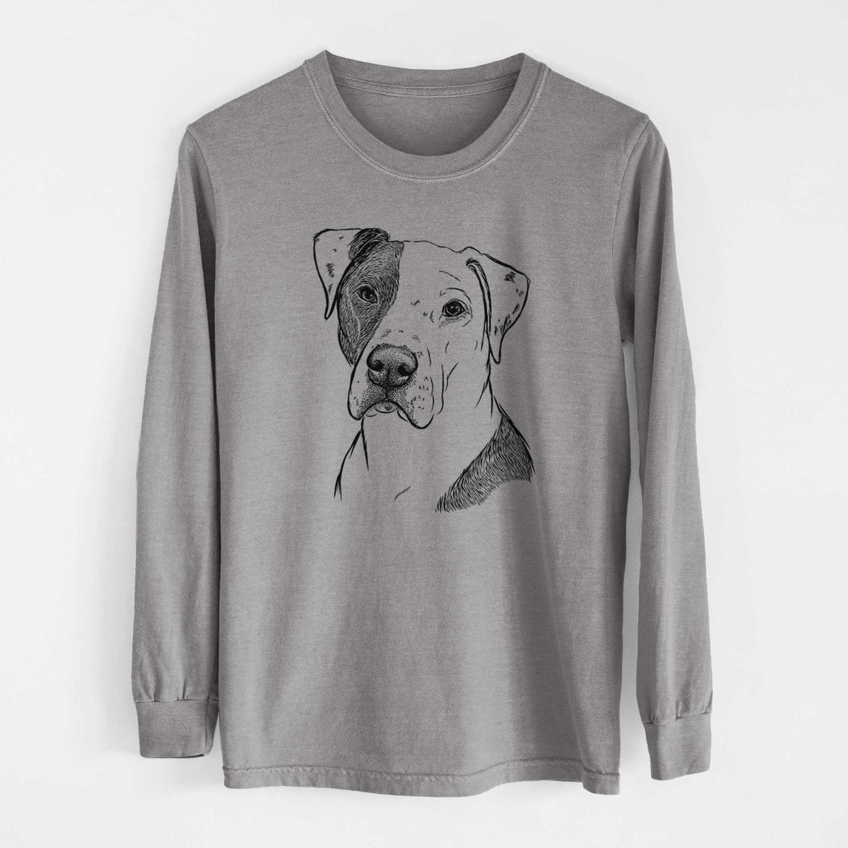 Bare Duke the American Staffordshire Terrier Mix - Heavyweight 100% Cotton Long Sleeve