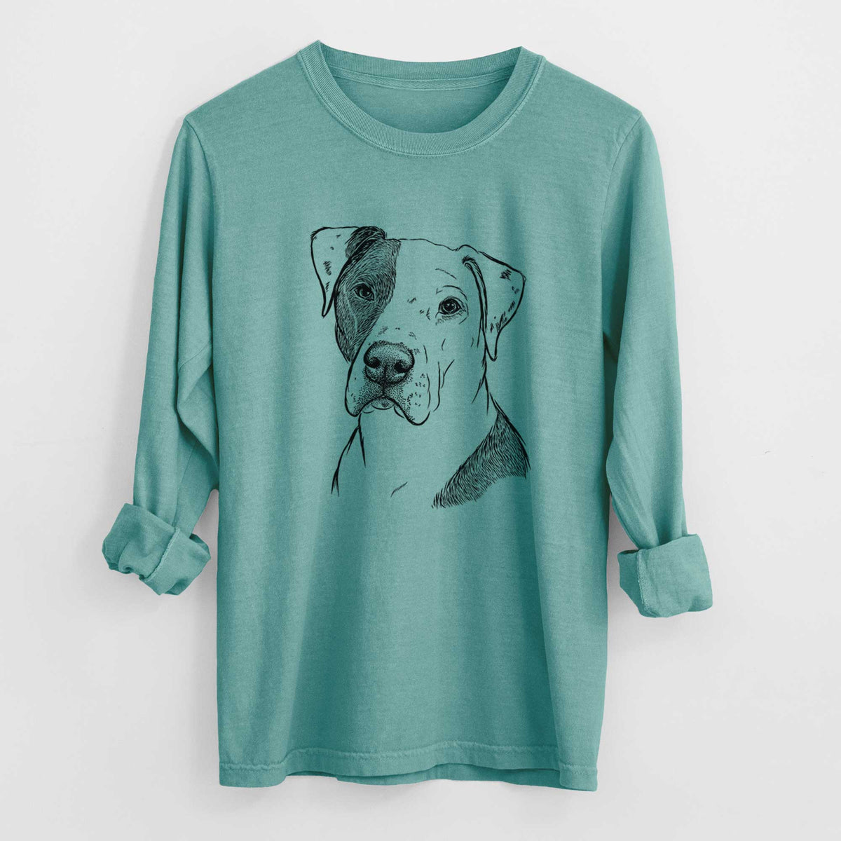 Bare Duke the American Staffordshire Terrier Mix - Heavyweight 100% Cotton Long Sleeve