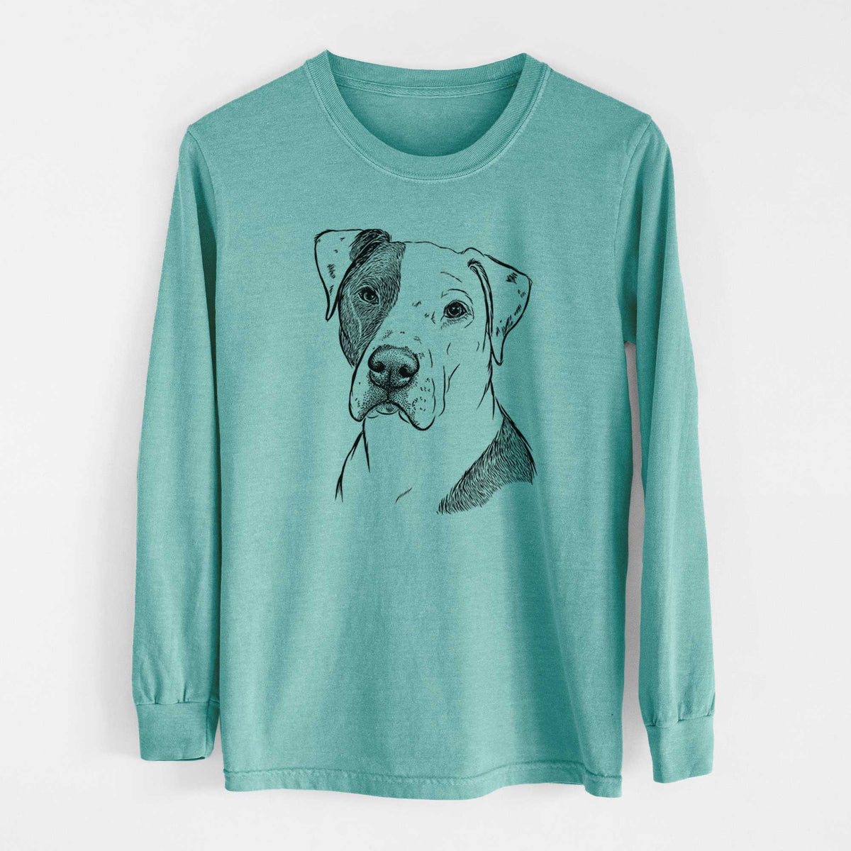 Bare Duke the American Staffordshire Terrier Mix - Heavyweight 100% Cotton Long Sleeve