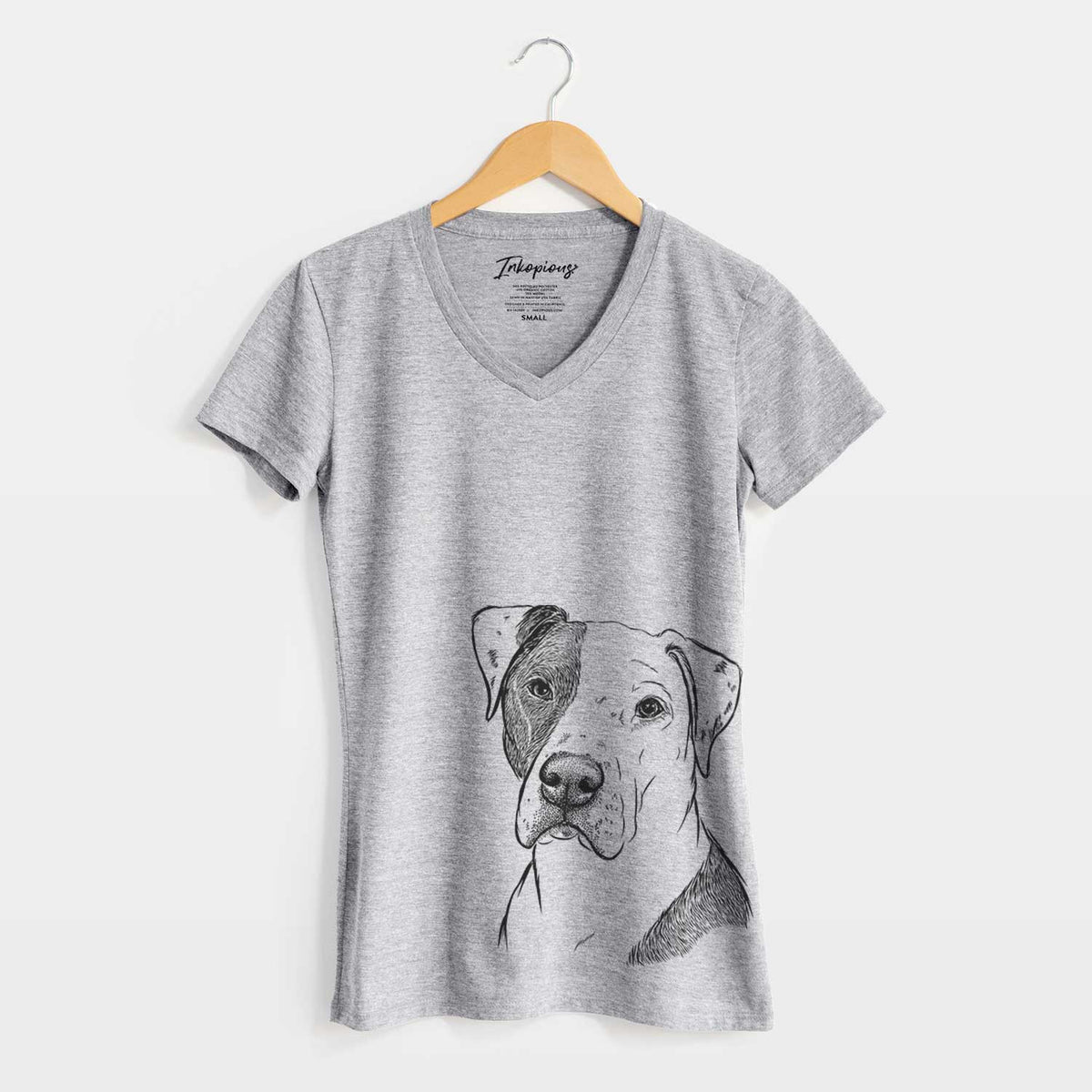 Bare Duke the American Staffordshire Terrier Mix - Women's V-neck Shirt