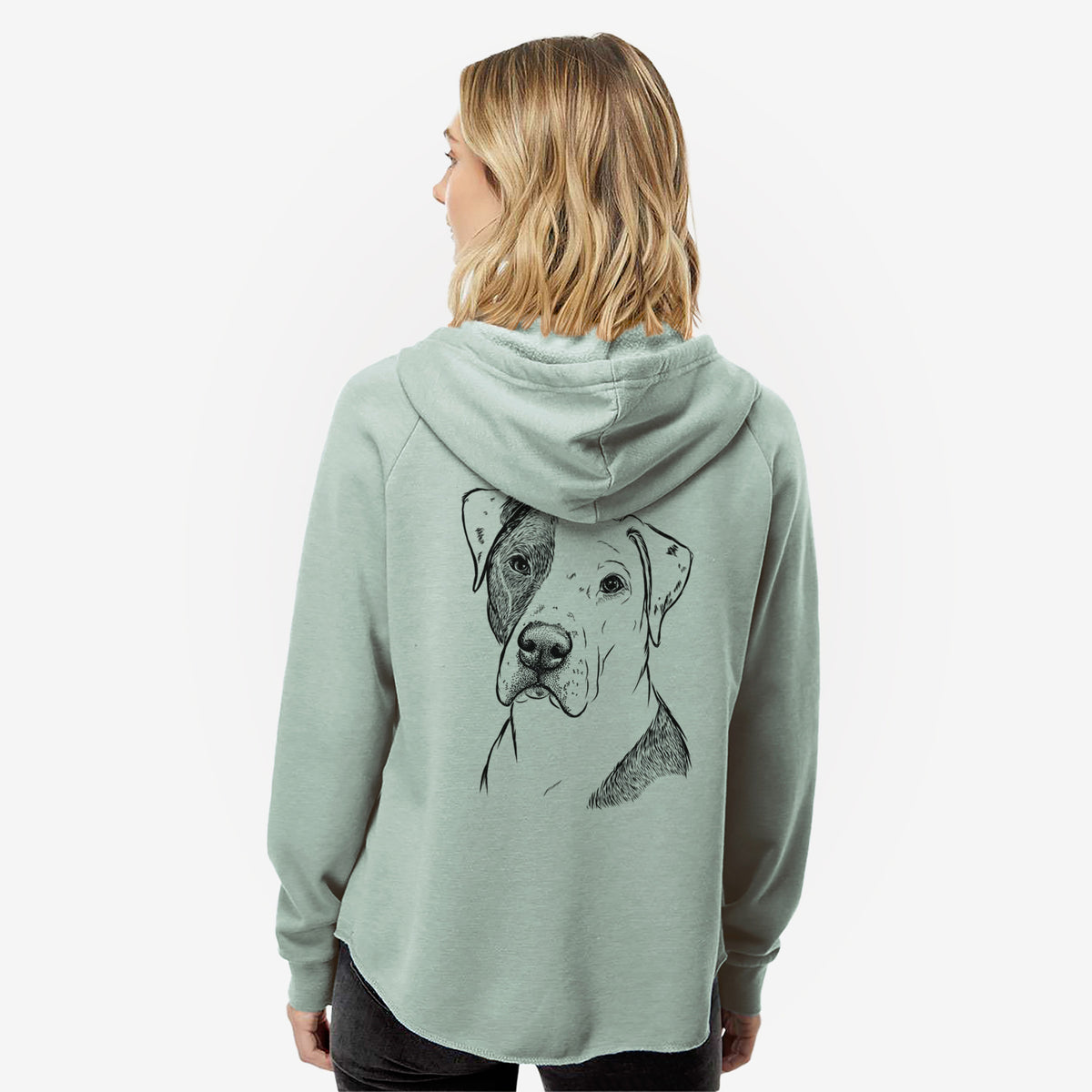 Duke the American Staffordshire Terrier Mix - Women's Cali Wave Zip-Up Sweatshirt