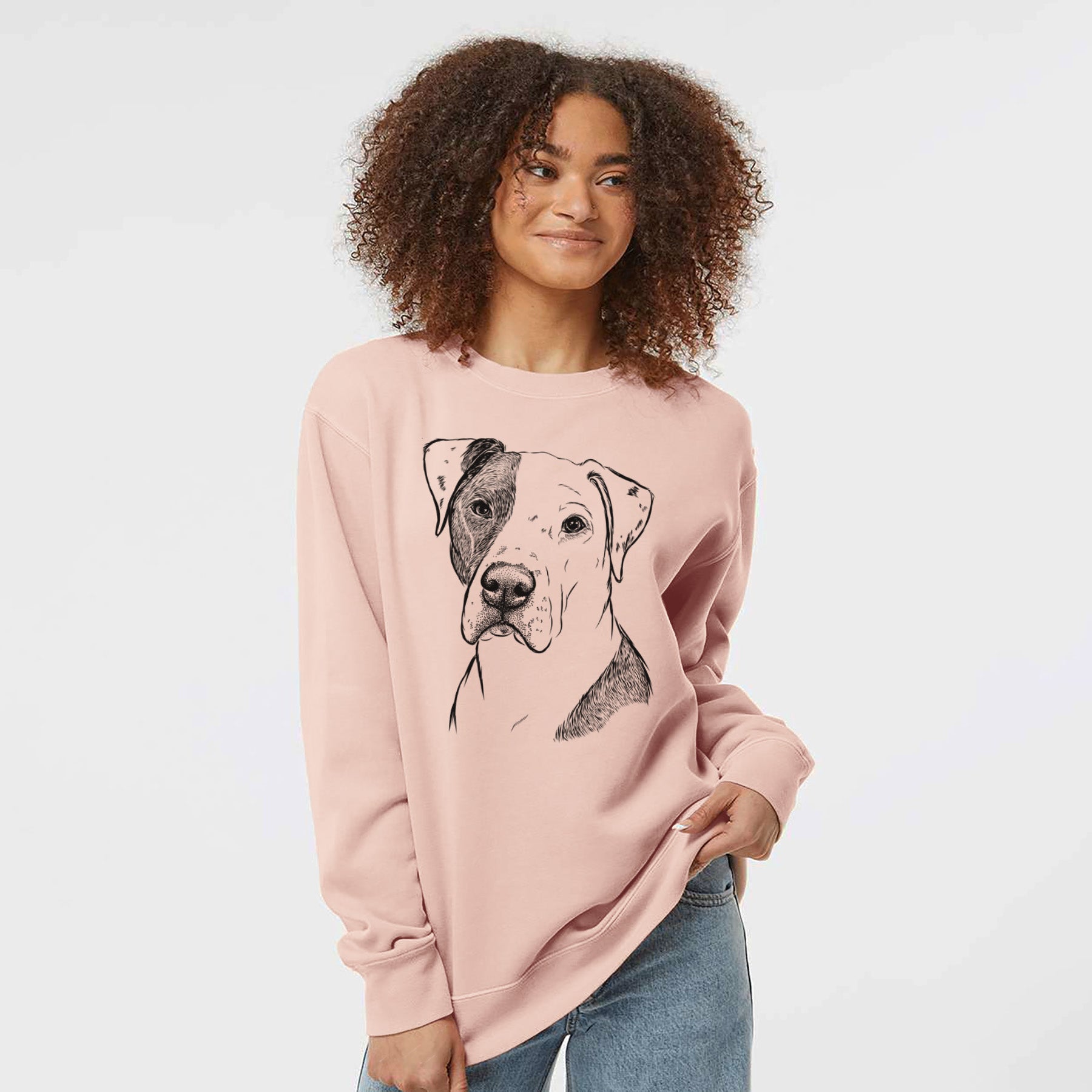 Bare Duke the American Staffordshire Terrier Mix - Unisex Pigment Dyed Crew Sweatshirt