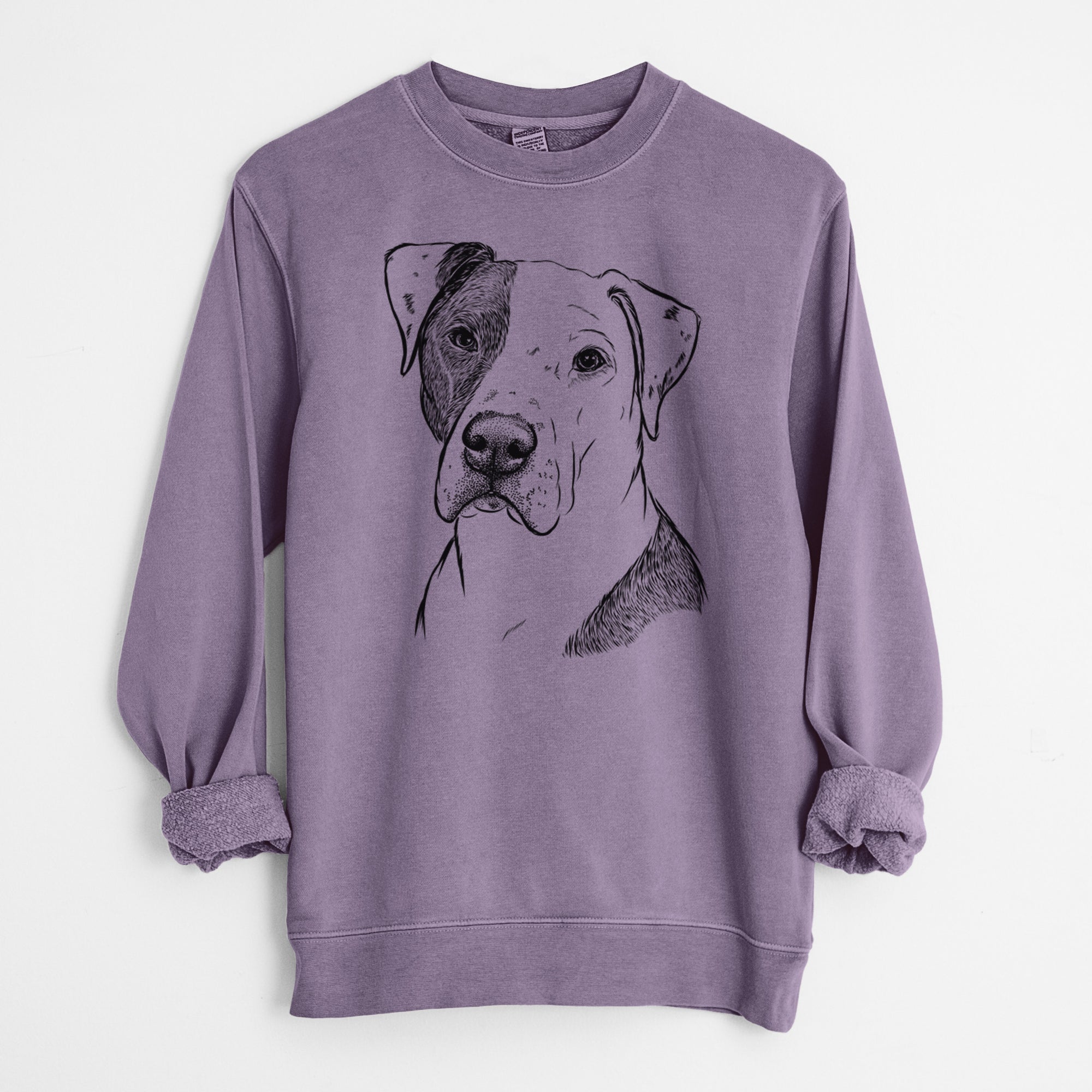 Bare Duke the American Staffordshire Terrier Mix - Unisex Pigment Dyed Crew Sweatshirt