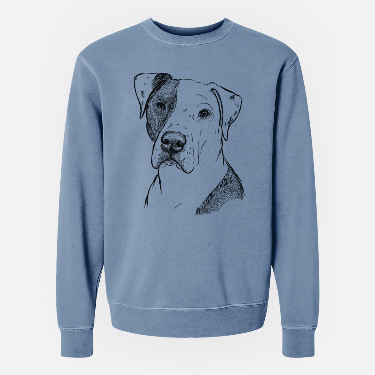 Bare Duke the American Staffordshire Terrier Mix - Unisex Pigment Dyed Crew Sweatshirt