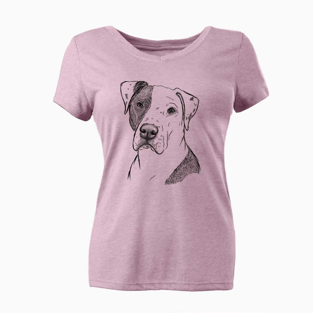 Bare Duke the American Staffordshire Terrier Mix - Women's V-neck Shirt