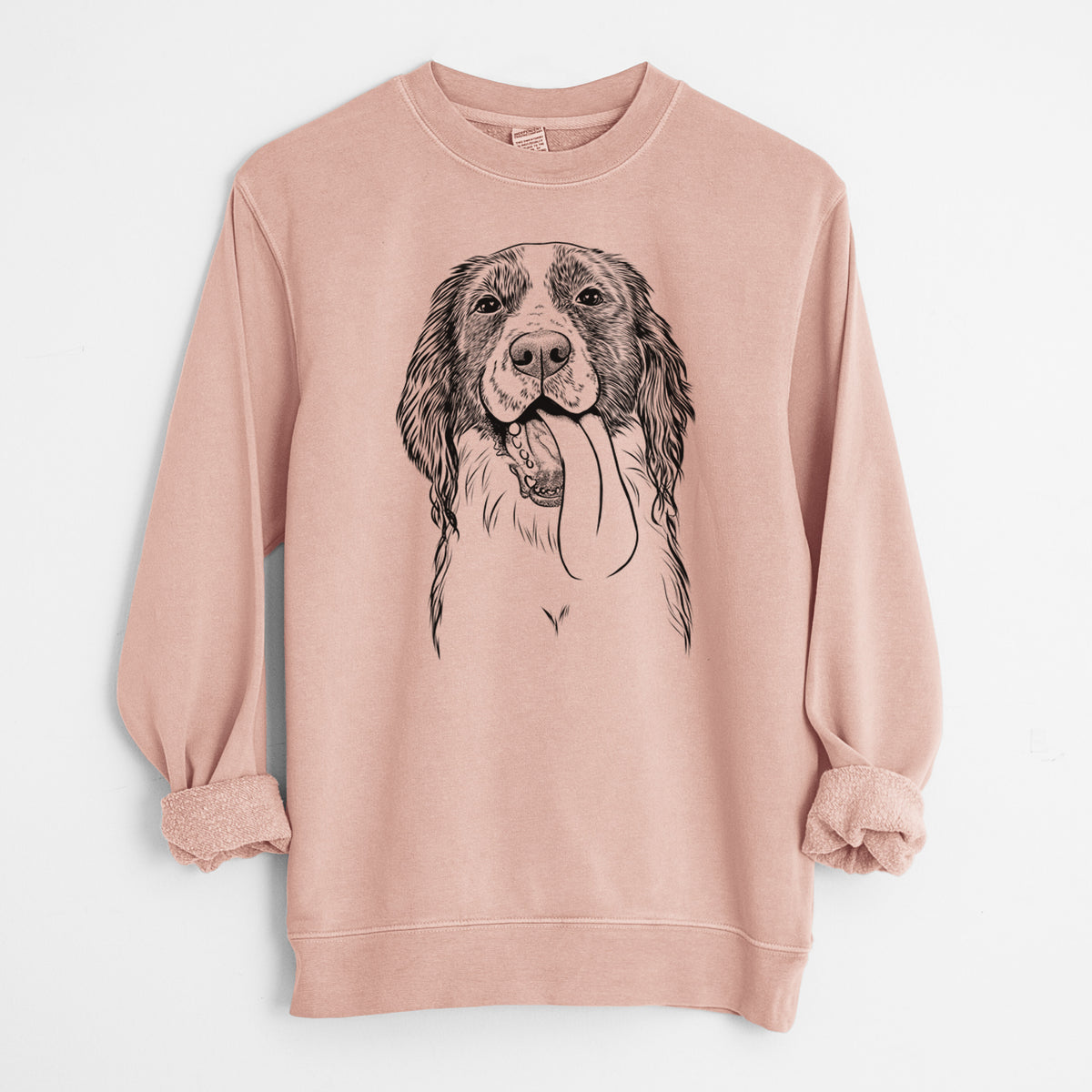 Bare Duke the English Springer Spaniel - Unisex Pigment Dyed Crew Sweatshirt