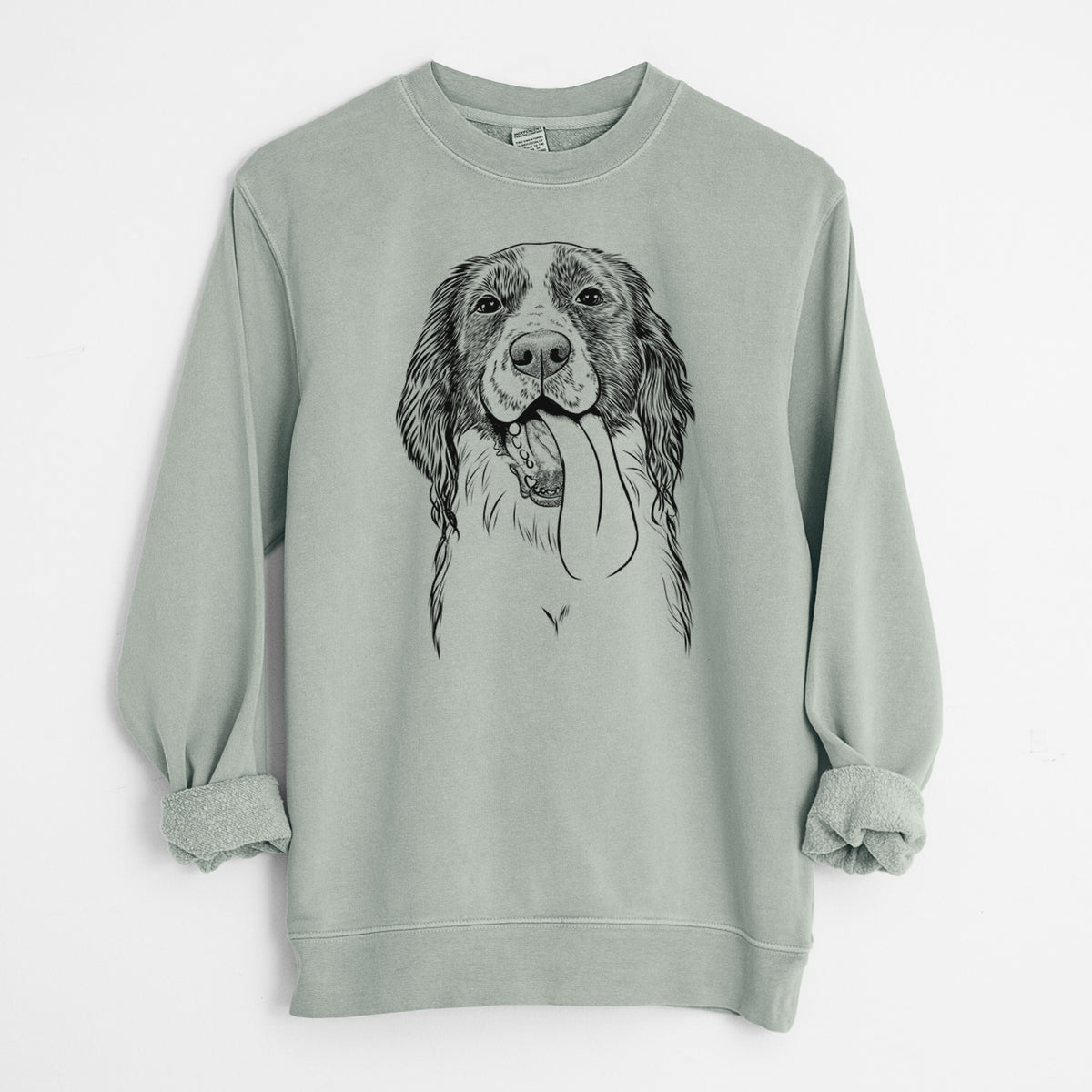 Bare Duke the English Springer Spaniel - Unisex Pigment Dyed Crew Sweatshirt