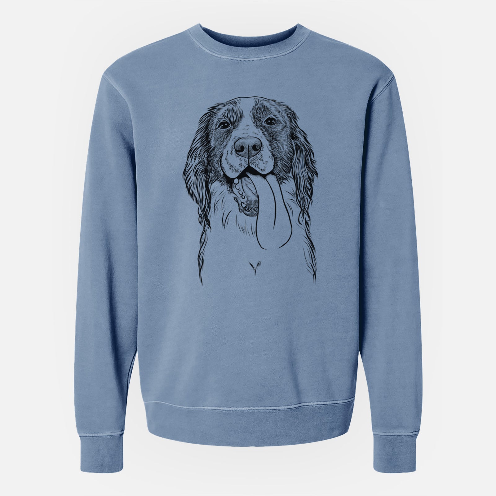 Bare Duke the English Springer Spaniel - Unisex Pigment Dyed Crew Sweatshirt