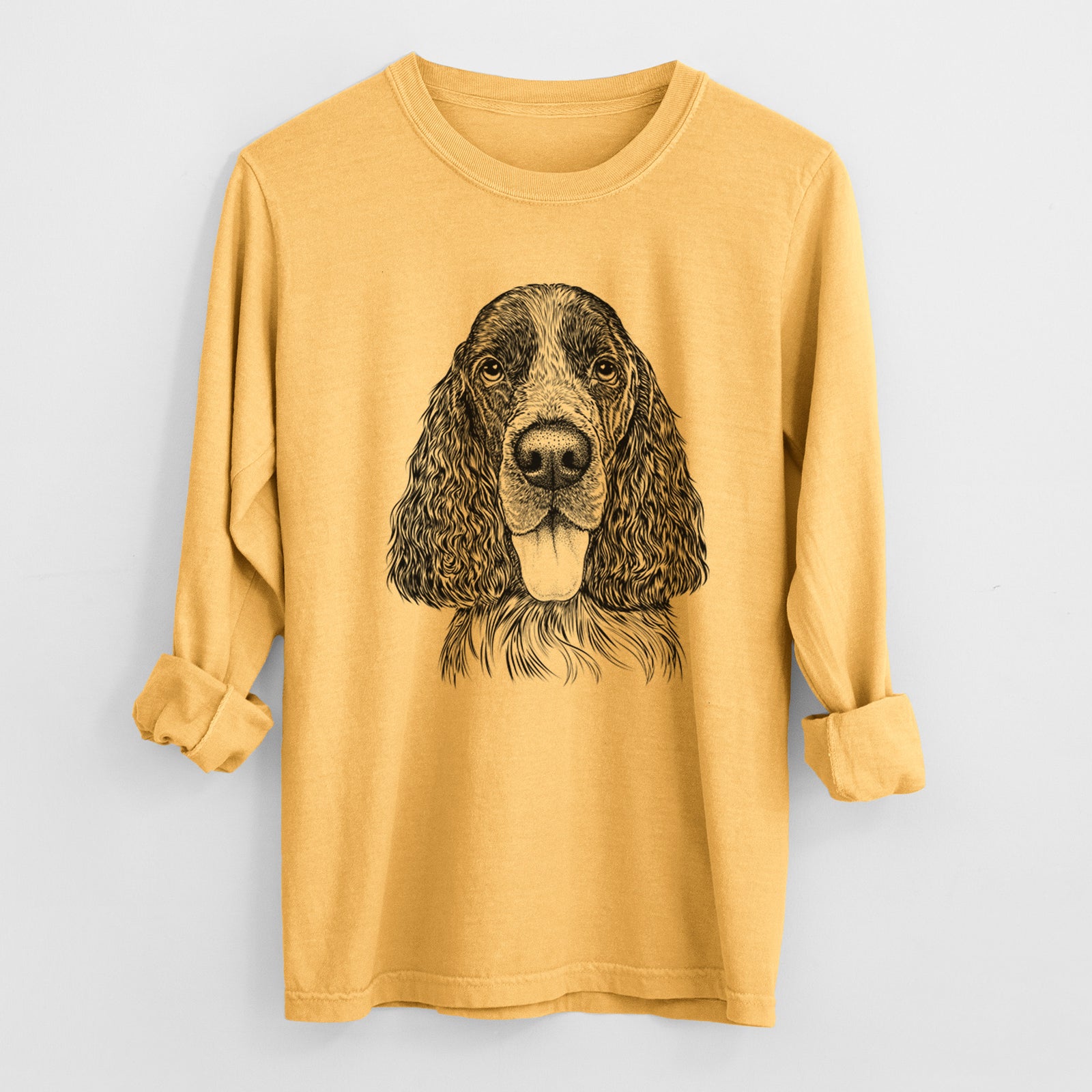Bare Duke the English Springer Spaniel - Heavyweight 100% Cotton Long Sleeve