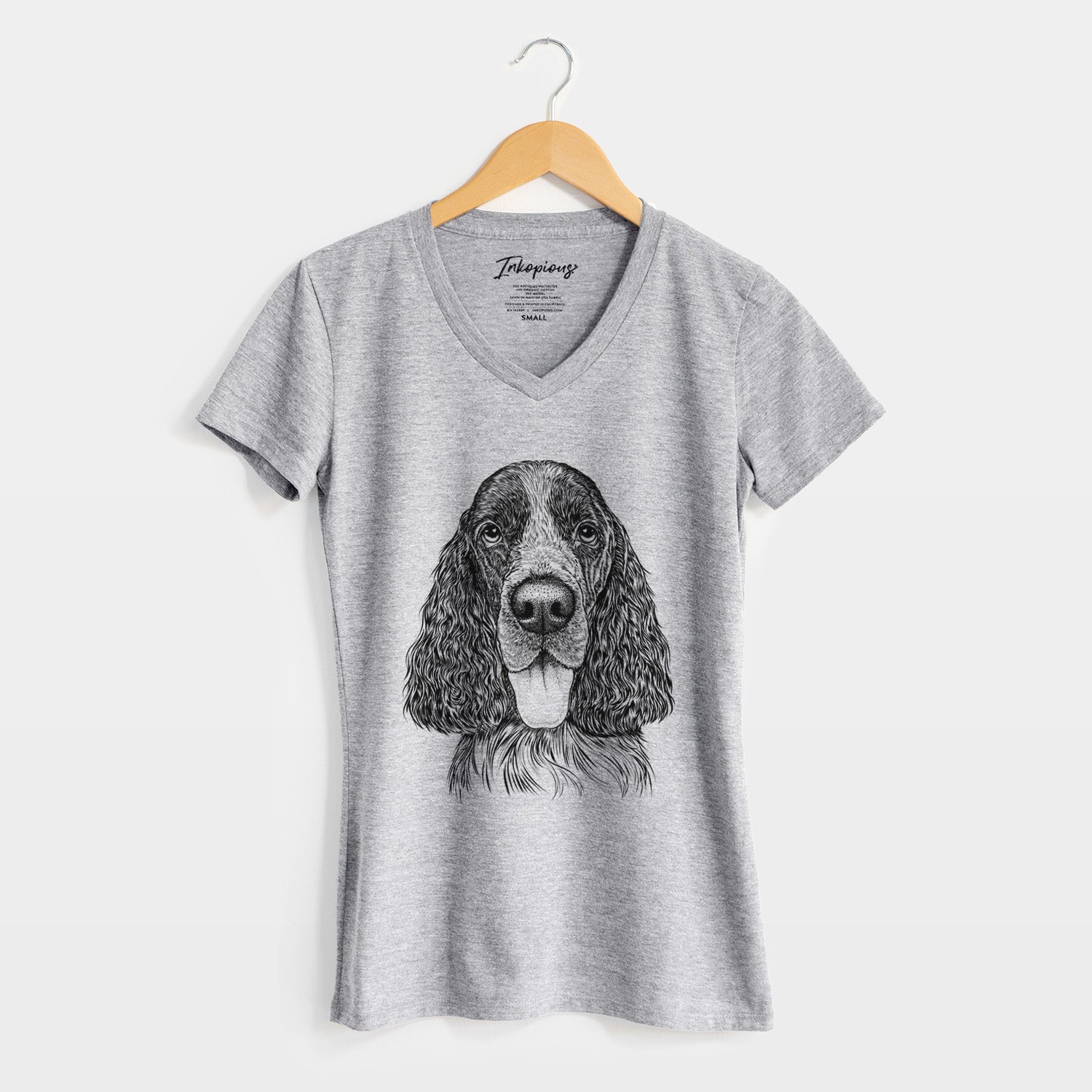 Bare Duke the English Springer Spaniel - Women's V-neck Shirt