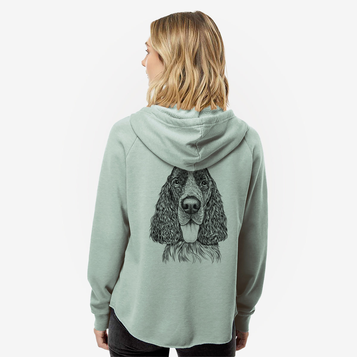 Duke the English Springer Spaniel - Women's Cali Wave Zip-Up Sweatshirt