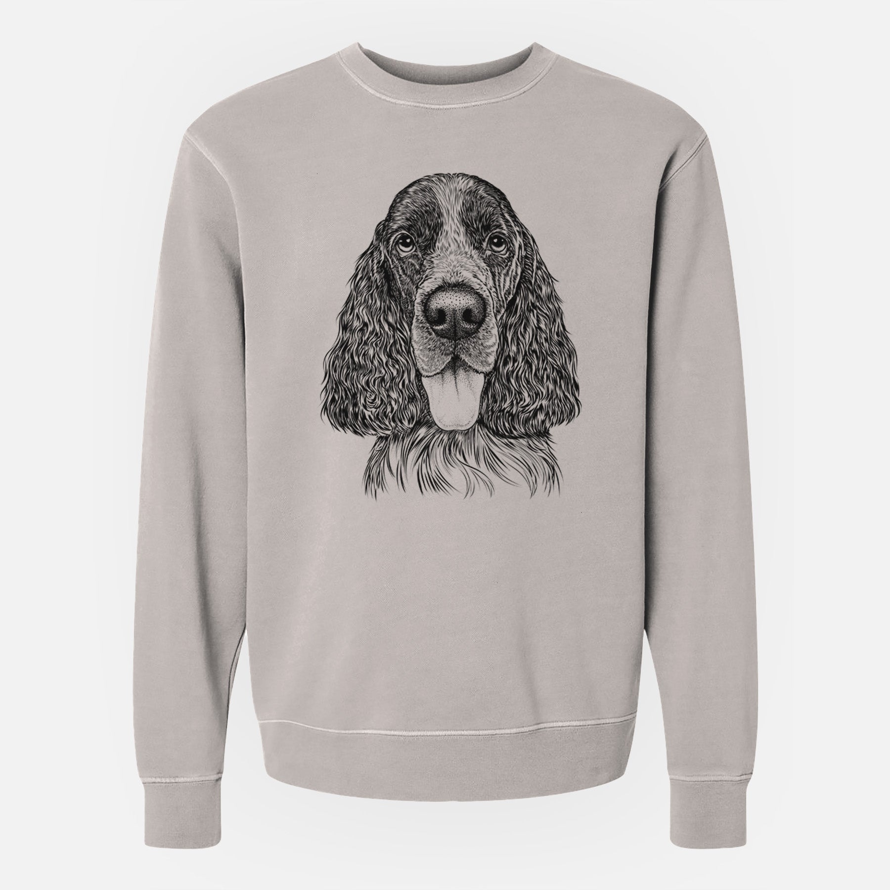 Bare Duke the English Springer Spaniel - Unisex Pigment Dyed Crew Sweatshirt