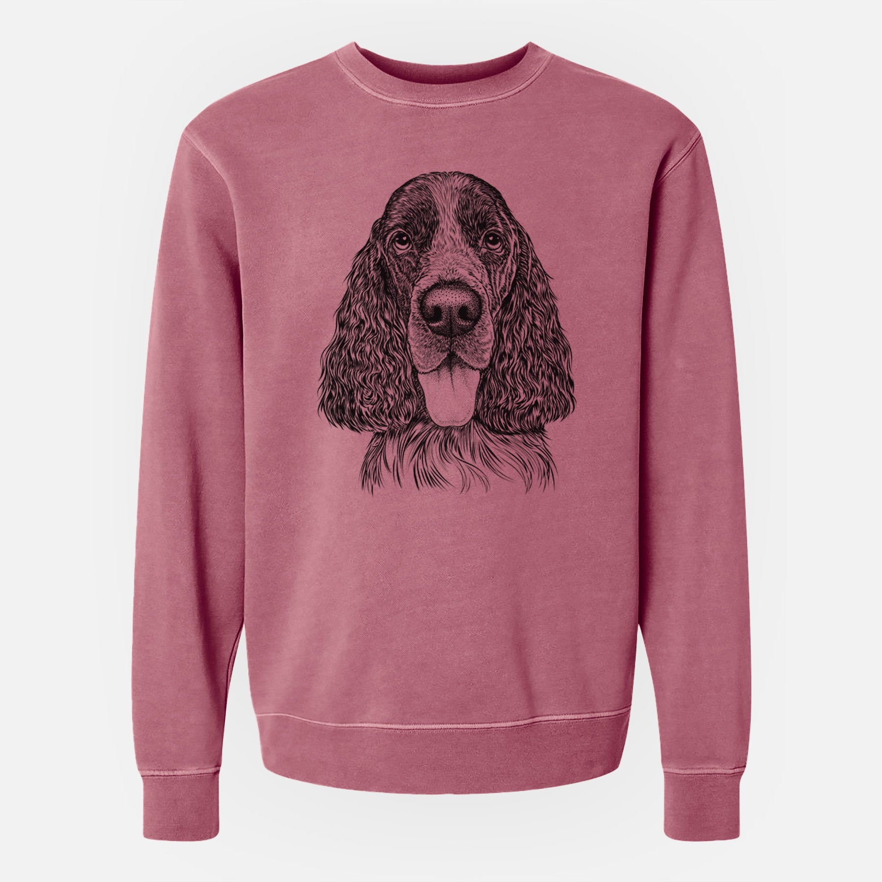 Bare Duke the English Springer Spaniel - Unisex Pigment Dyed Crew Sweatshirt