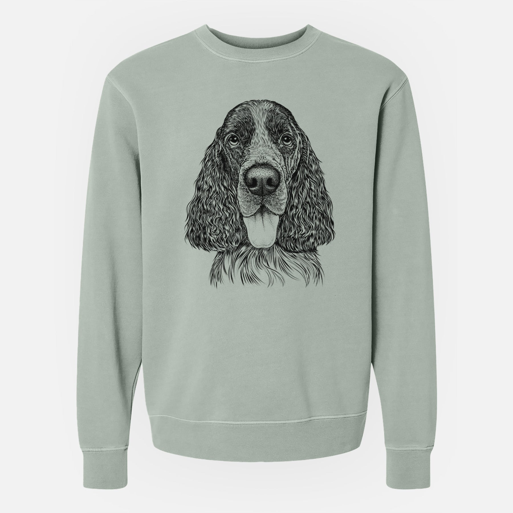 Bare Duke the English Springer Spaniel - Unisex Pigment Dyed Crew Sweatshirt