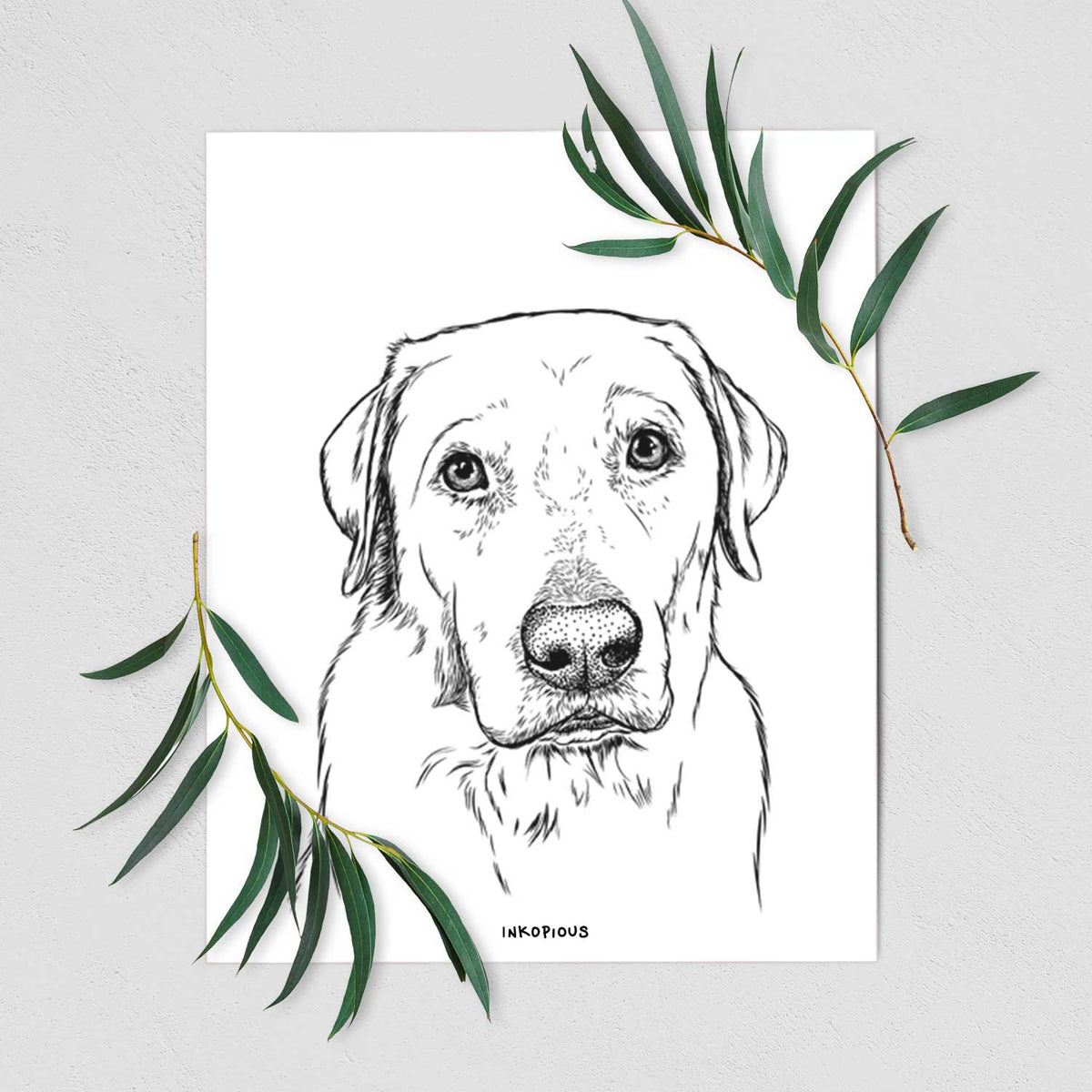 Duke the Yellow Labrador Art Print