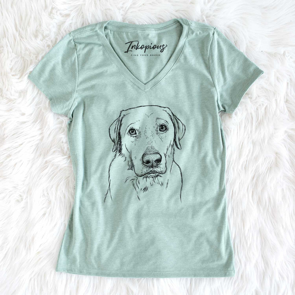 Bare Duke the Yellow Lab - Women&#39;s V-neck Shirt