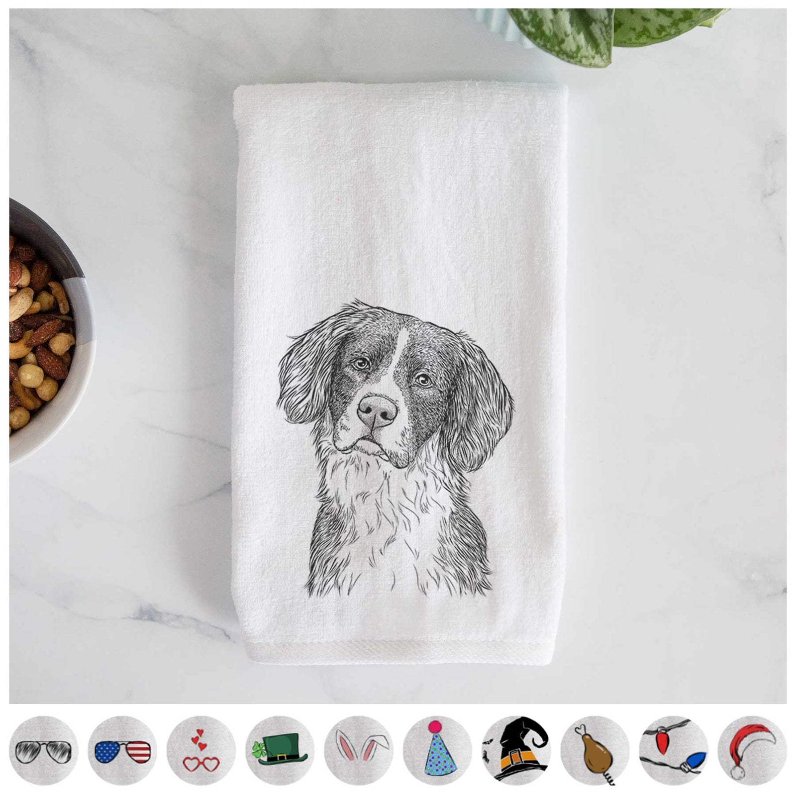 Dulce  the Drentsche Patrijshond Decorative Hand Towel