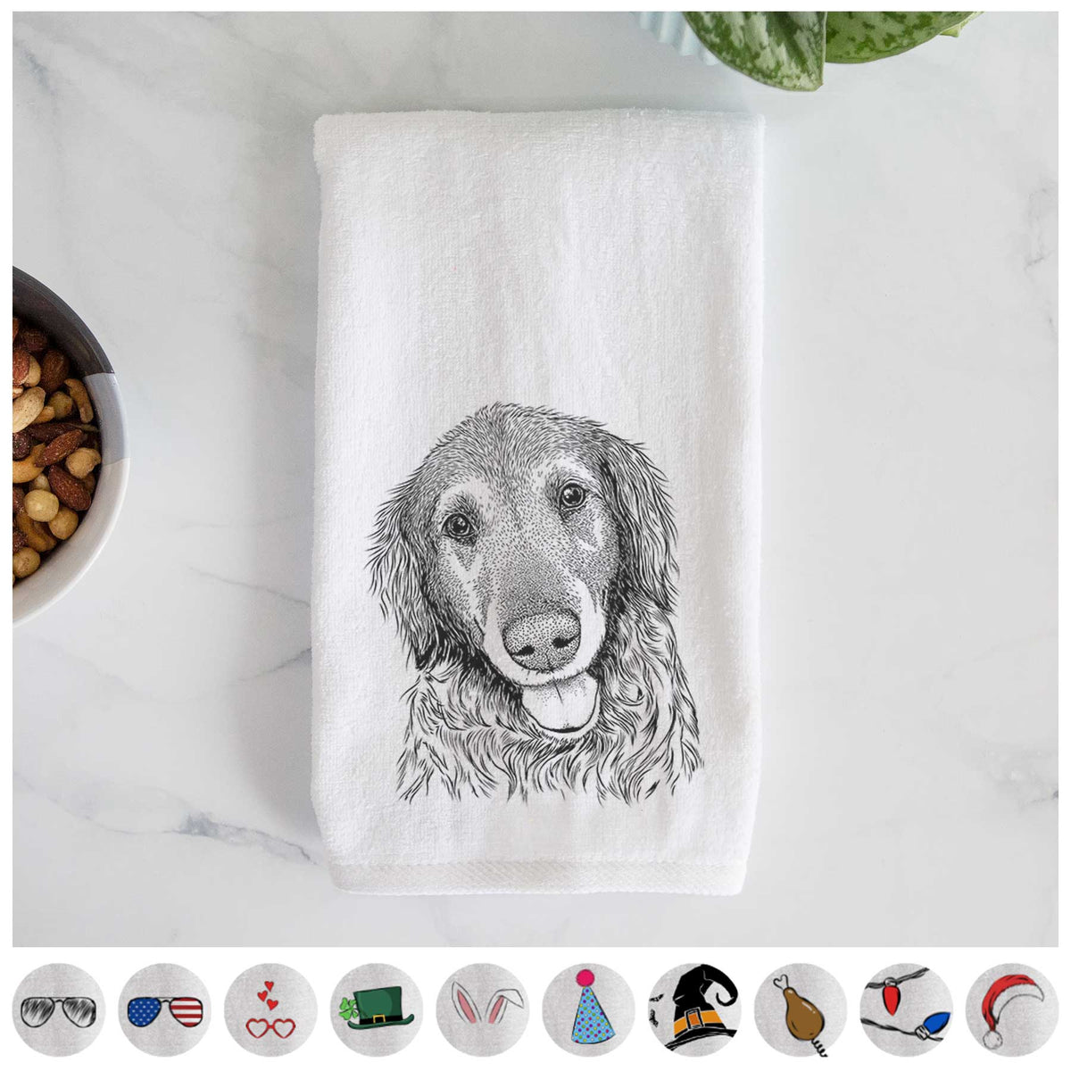 Duncan the Golden Retriever Decorative Hand Towel