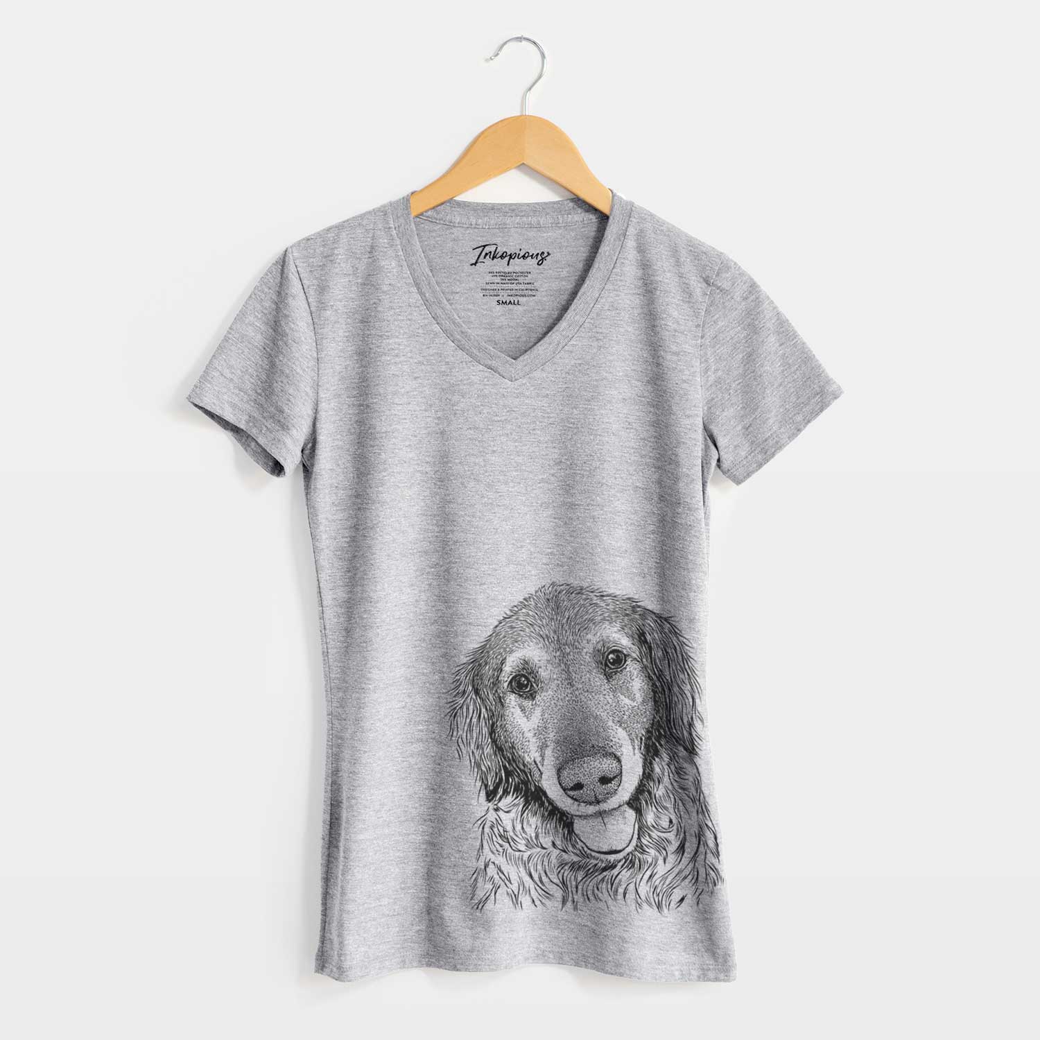 Bare Duncan the Golden Retriever - Women's V-neck Shirt