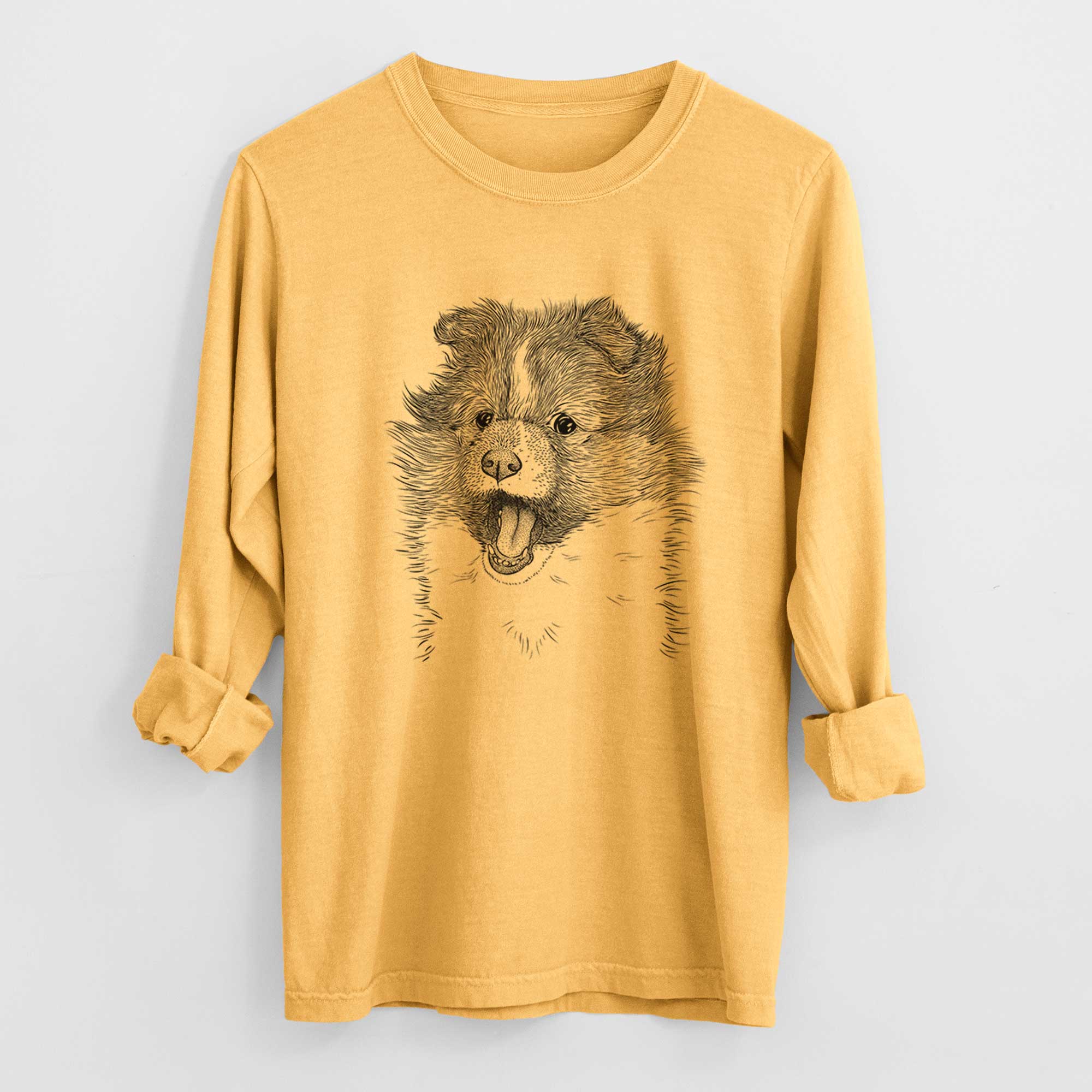 Bare Dylan the Shetland Sheepdog - Heavyweight 100% Cotton Long Sleeve