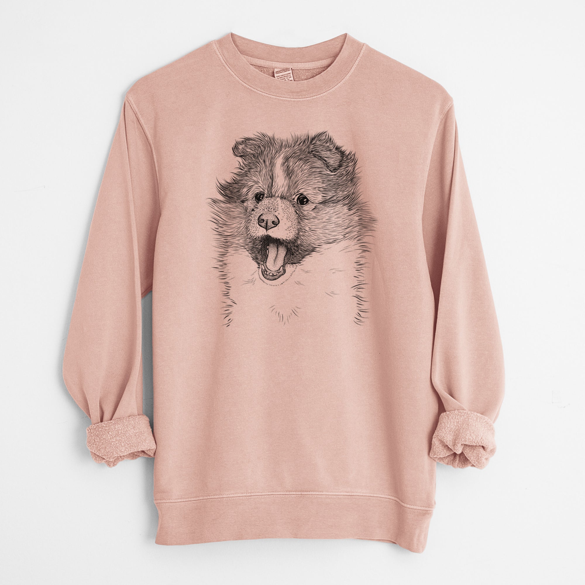 Bare Dylan the Shetland Sheepdog - Unisex Pigment Dyed Crew Sweatshirt