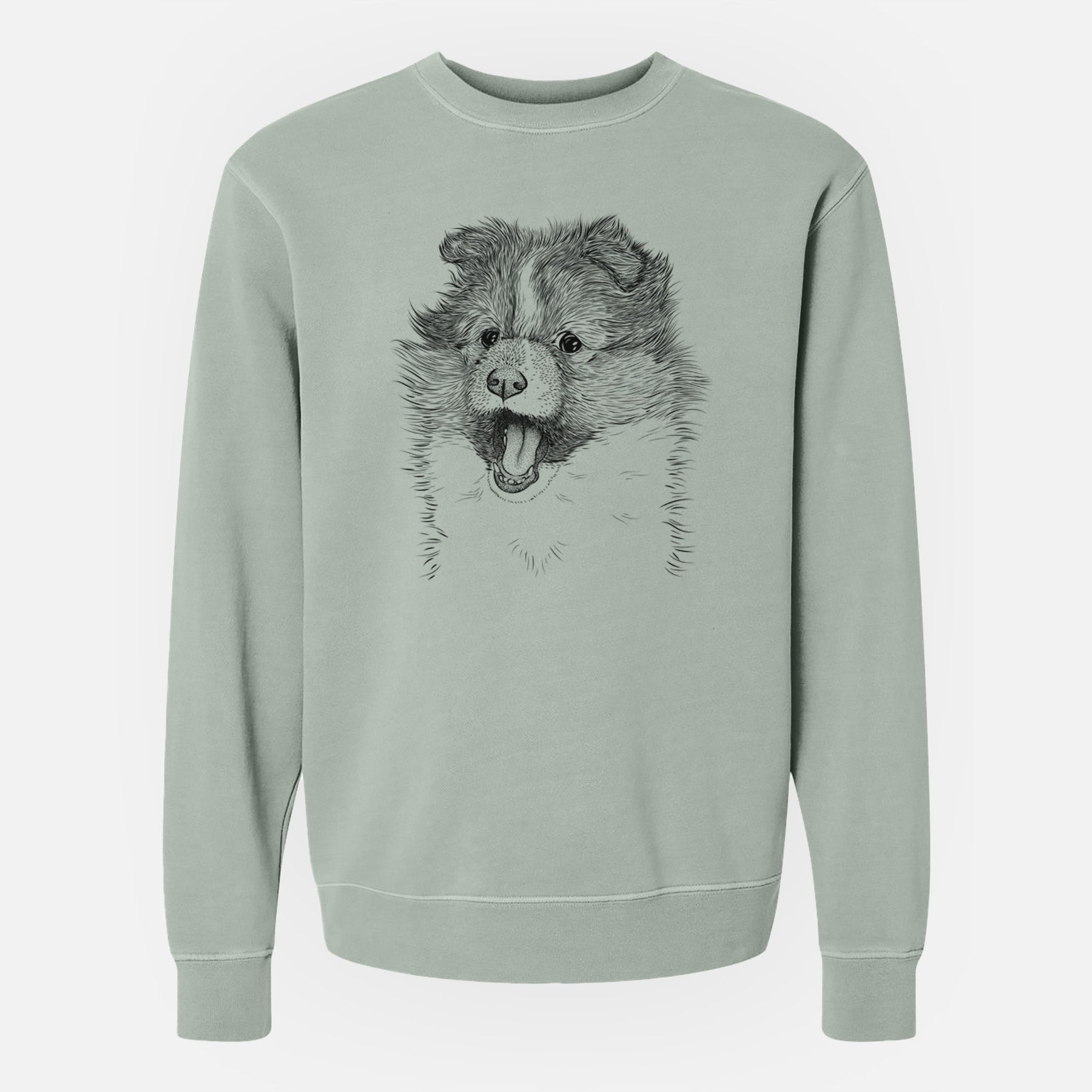 Bare Dylan the Shetland Sheepdog - Unisex Pigment Dyed Crew Sweatshirt