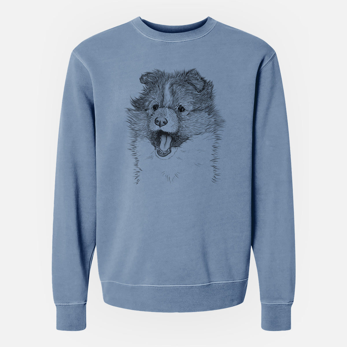 Bare Dylan the Shetland Sheepdog - Unisex Pigment Dyed Crew Sweatshirt