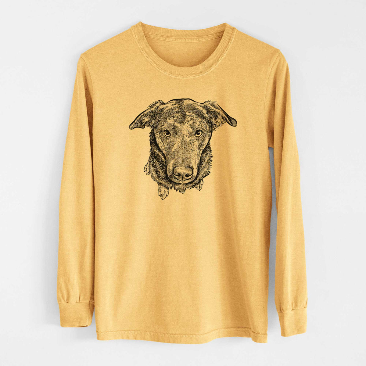 Bare Echo the Pitbull Beagle Mix - Heavyweight 100% Cotton Long Sleeve