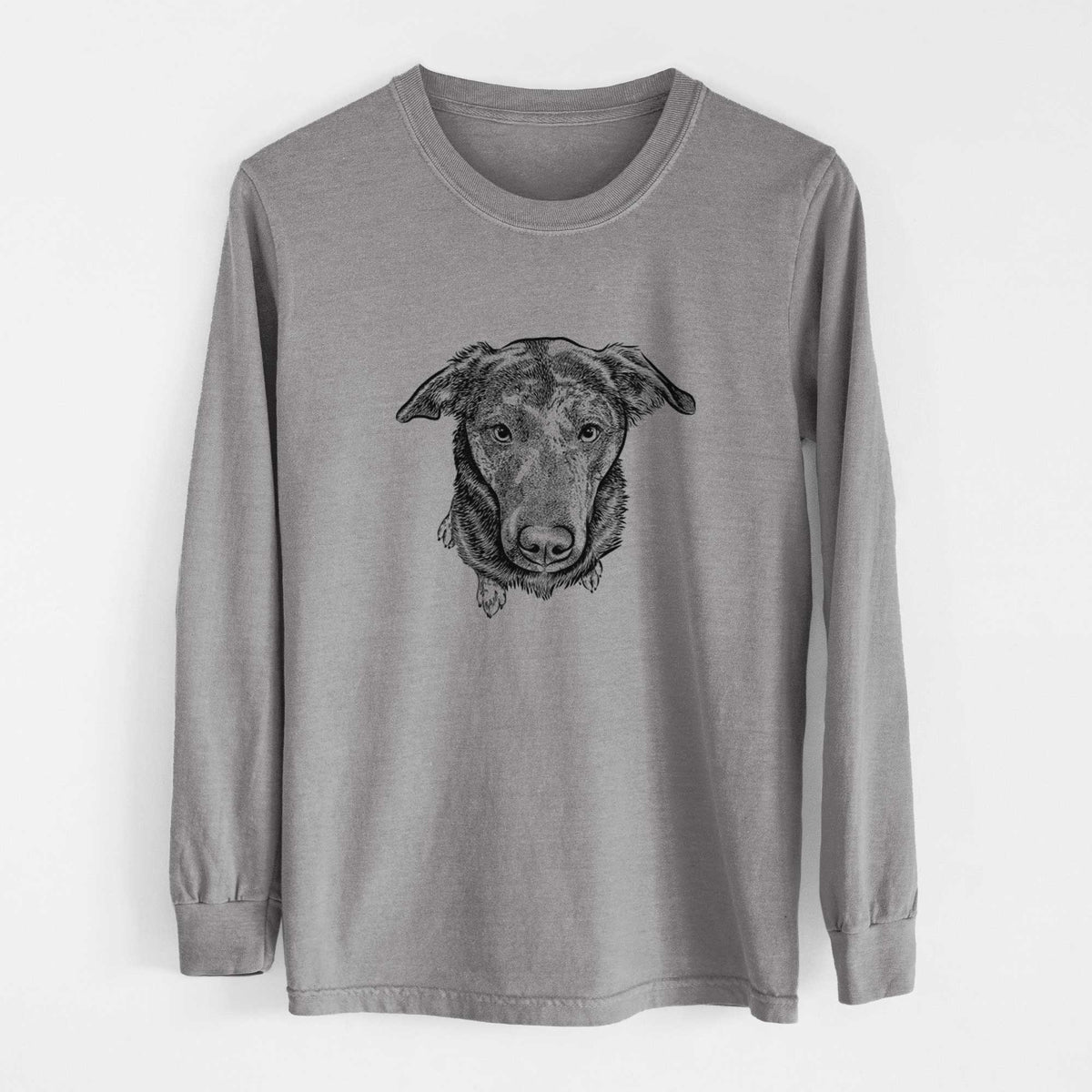Bare Echo the Pitbull Beagle Mix - Heavyweight 100% Cotton Long Sleeve