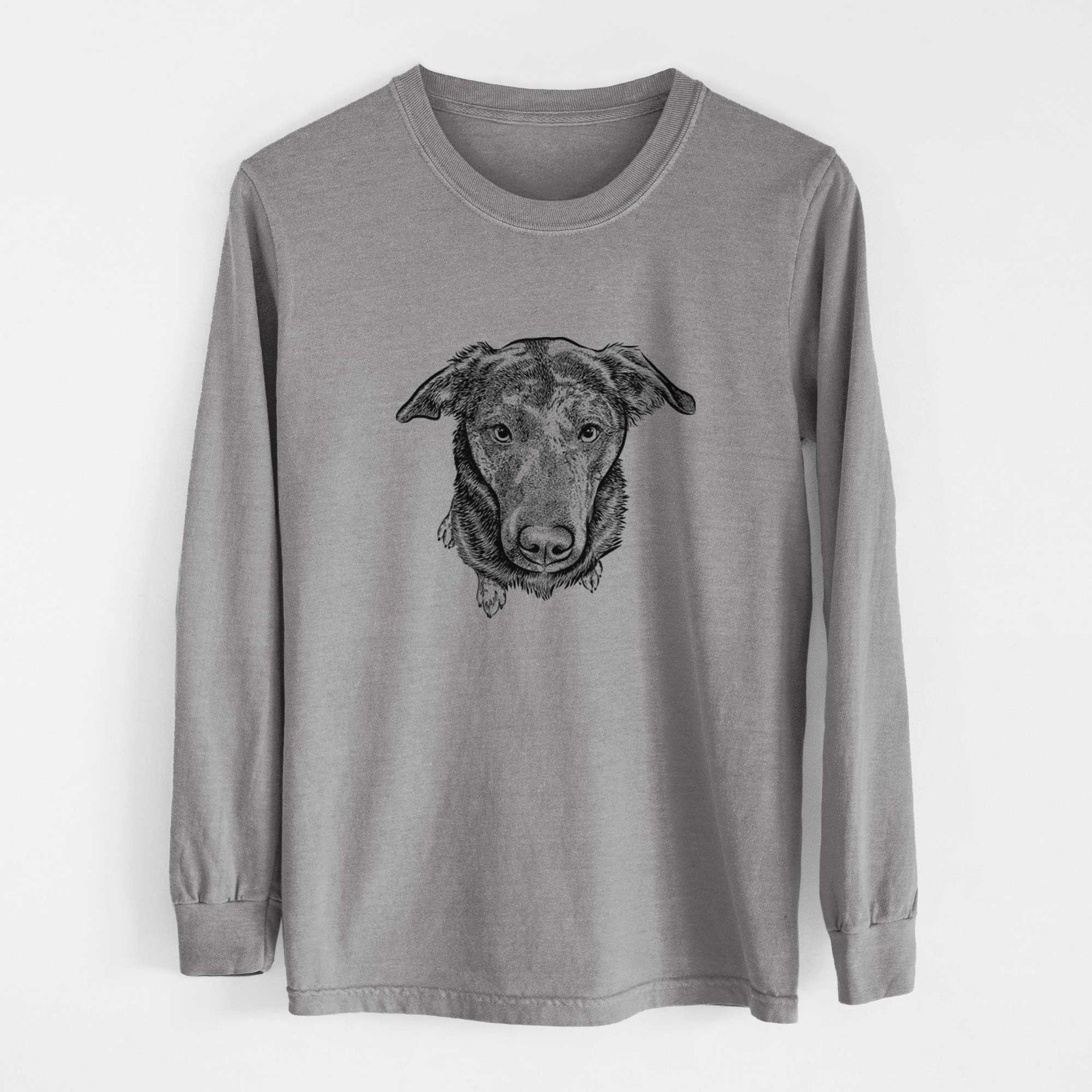 Bare Echo the Pitbull Beagle Mix - Heavyweight 100% Cotton Long Sleeve