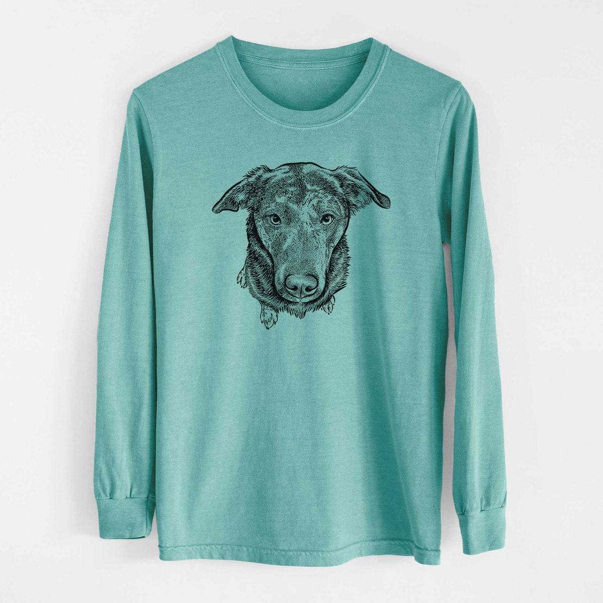 Bare Echo the Pitbull Beagle Mix - Heavyweight 100% Cotton Long Sleeve