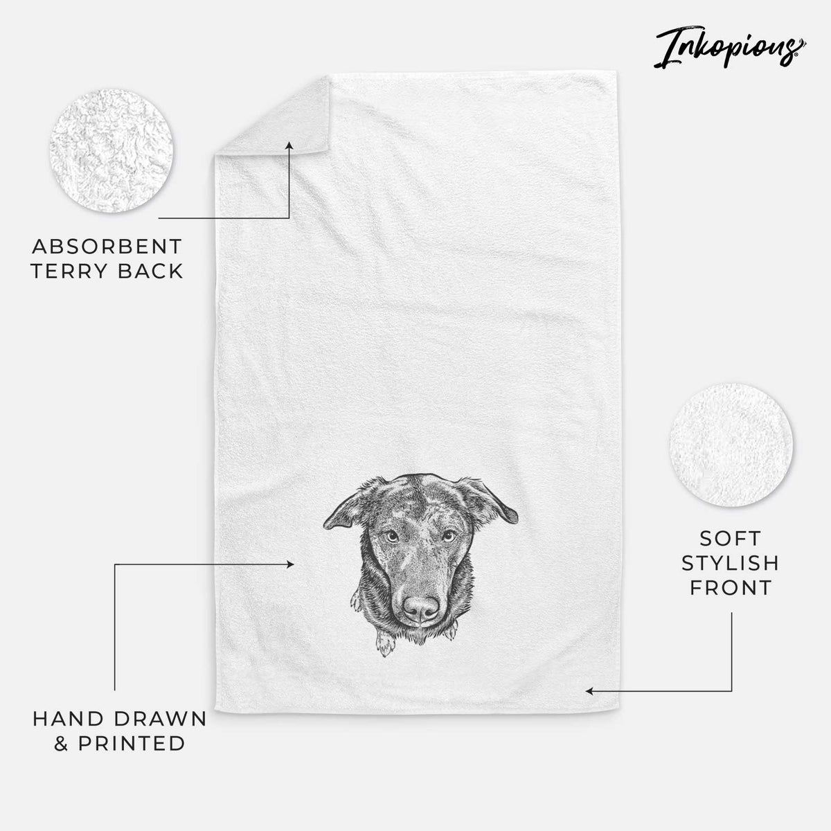 Echo the Pitbull Beagle Mix Decorative Hand Towel