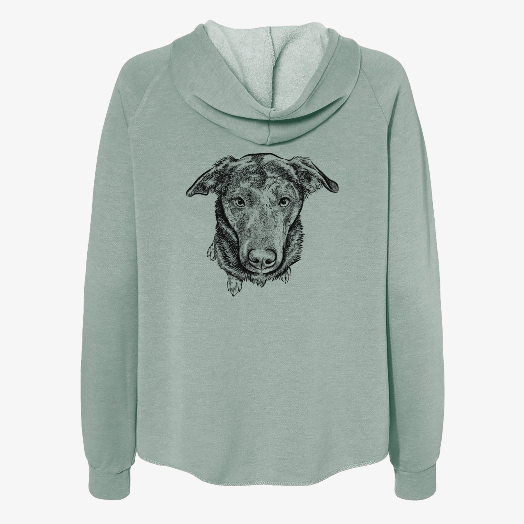 Echo the Pitbull Beagle Mix - Women's Cali Wave Zip-Up Sweatshirt