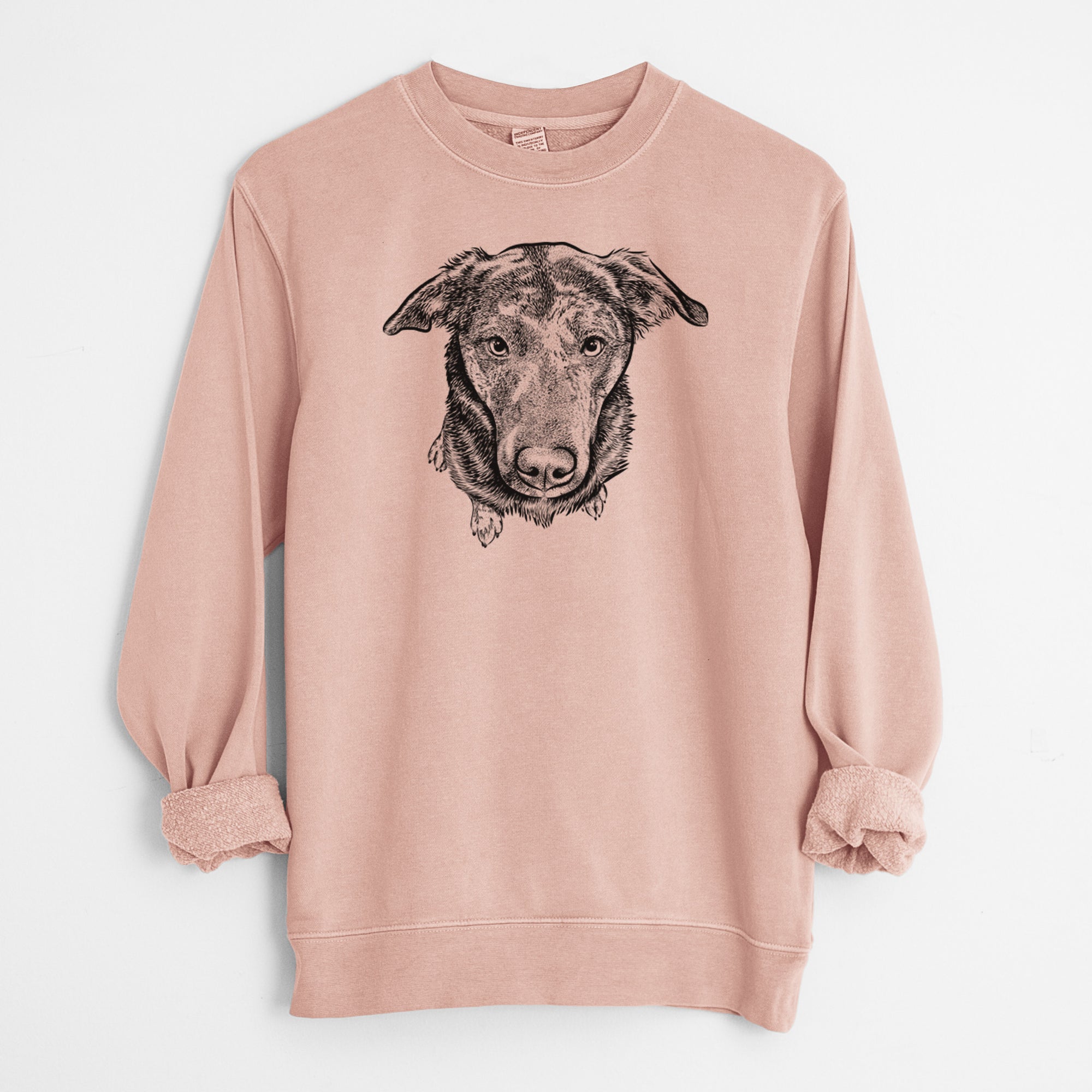 Bare Echo the Pitbull Beagle Mix - Unisex Pigment Dyed Crew Sweatshirt