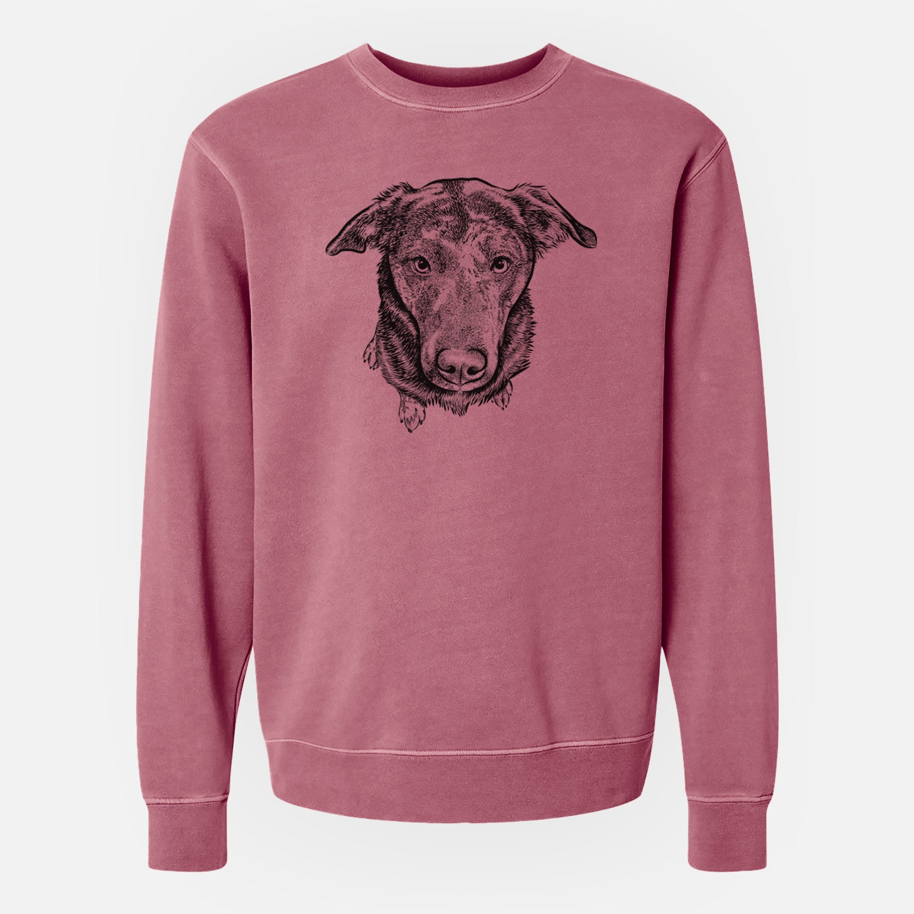 Bare Echo the Pitbull Beagle Mix - Unisex Pigment Dyed Crew Sweatshirt