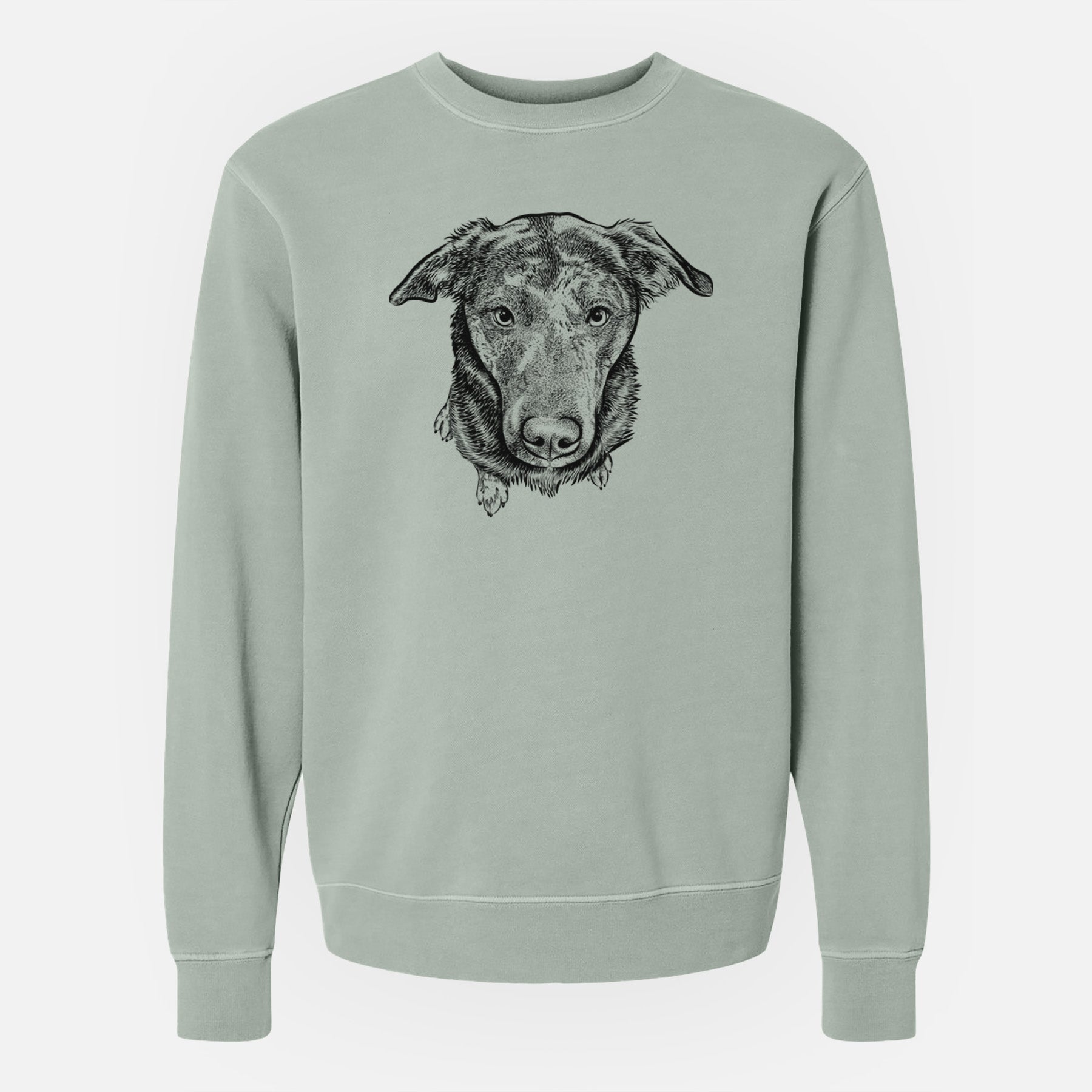 Bare Echo the Pitbull Beagle Mix - Unisex Pigment Dyed Crew Sweatshirt