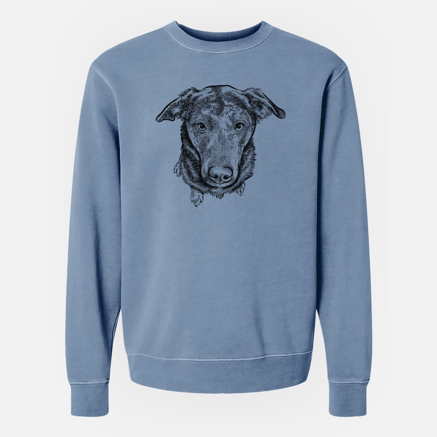 Bare Echo the Pitbull Beagle Mix - Unisex Pigment Dyed Crew Sweatshirt